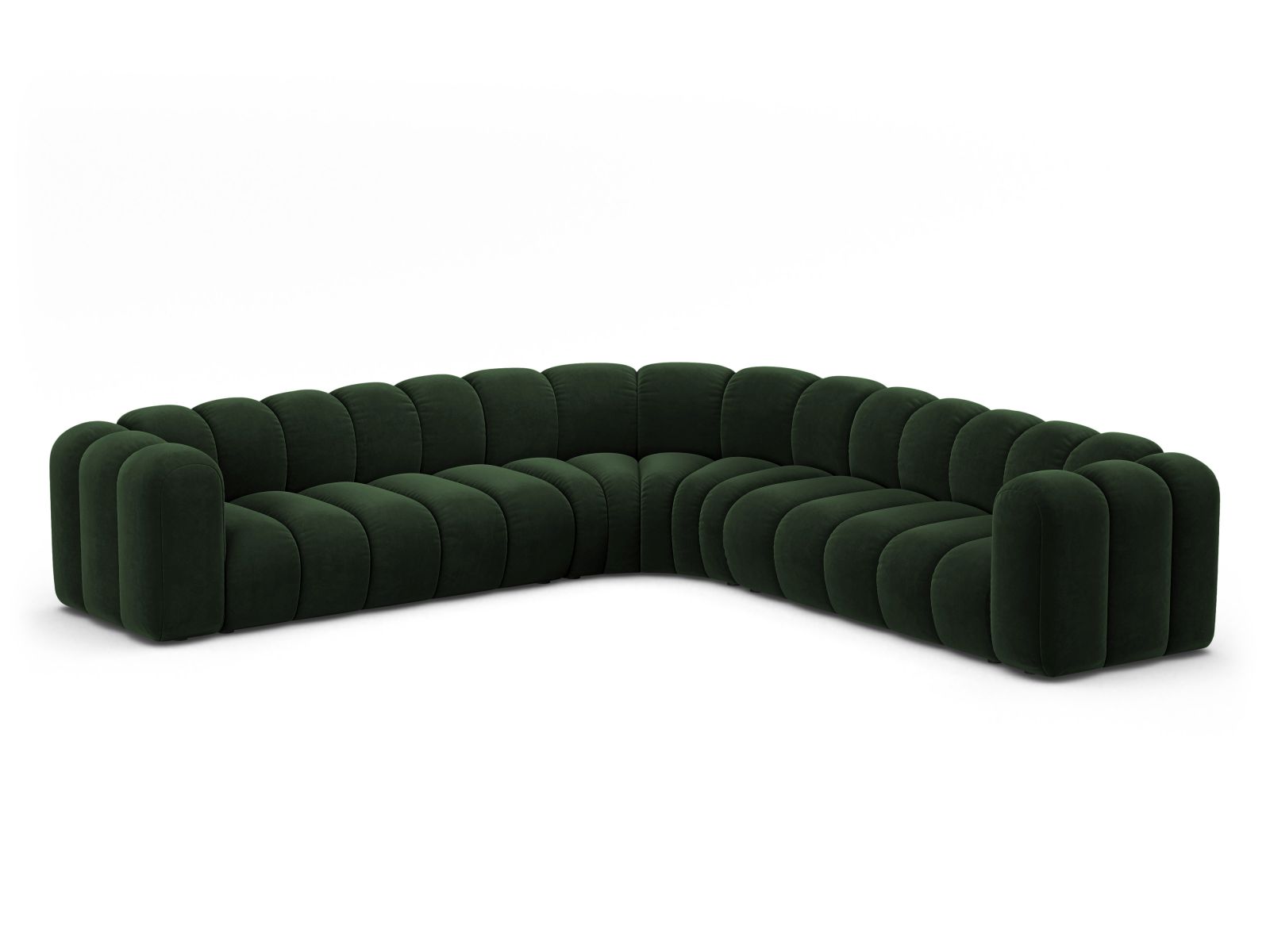 Velvet Symmetrical Modular Corner Sofa, "Lupine", 5 Seats, 309x309x70