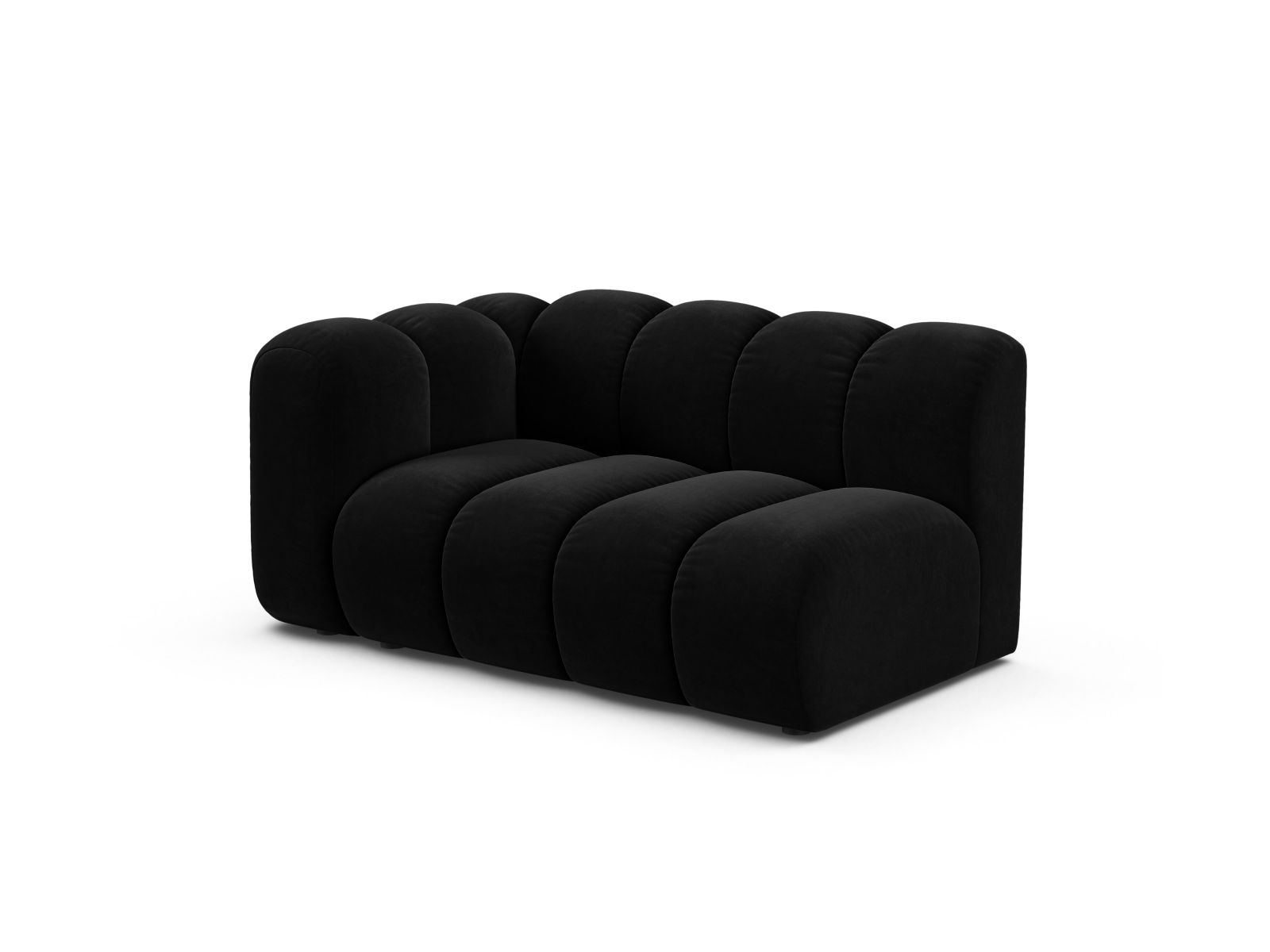 Velvet Left Modular Sofa, "Lupine", 2 Seats, 145x95x70