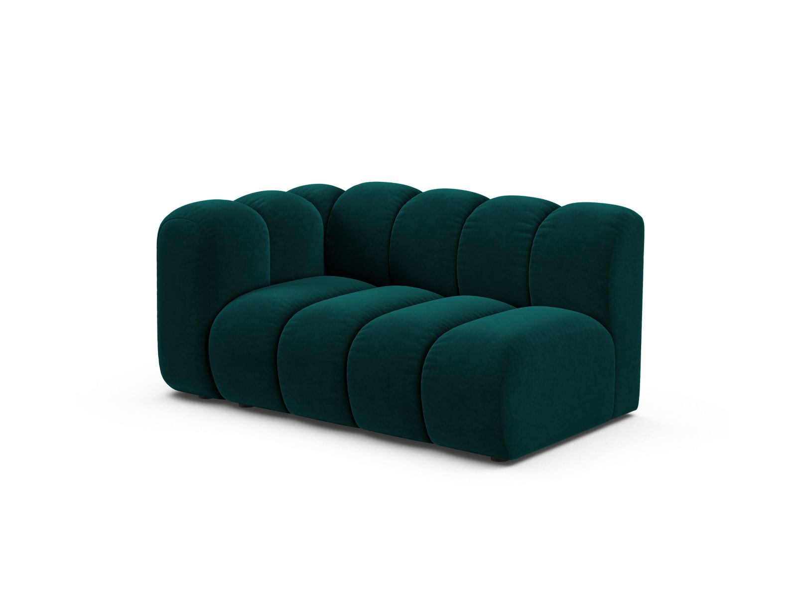 Velvet Left Modular Sofa, "Lupine", 2 Seats, 145x95x70