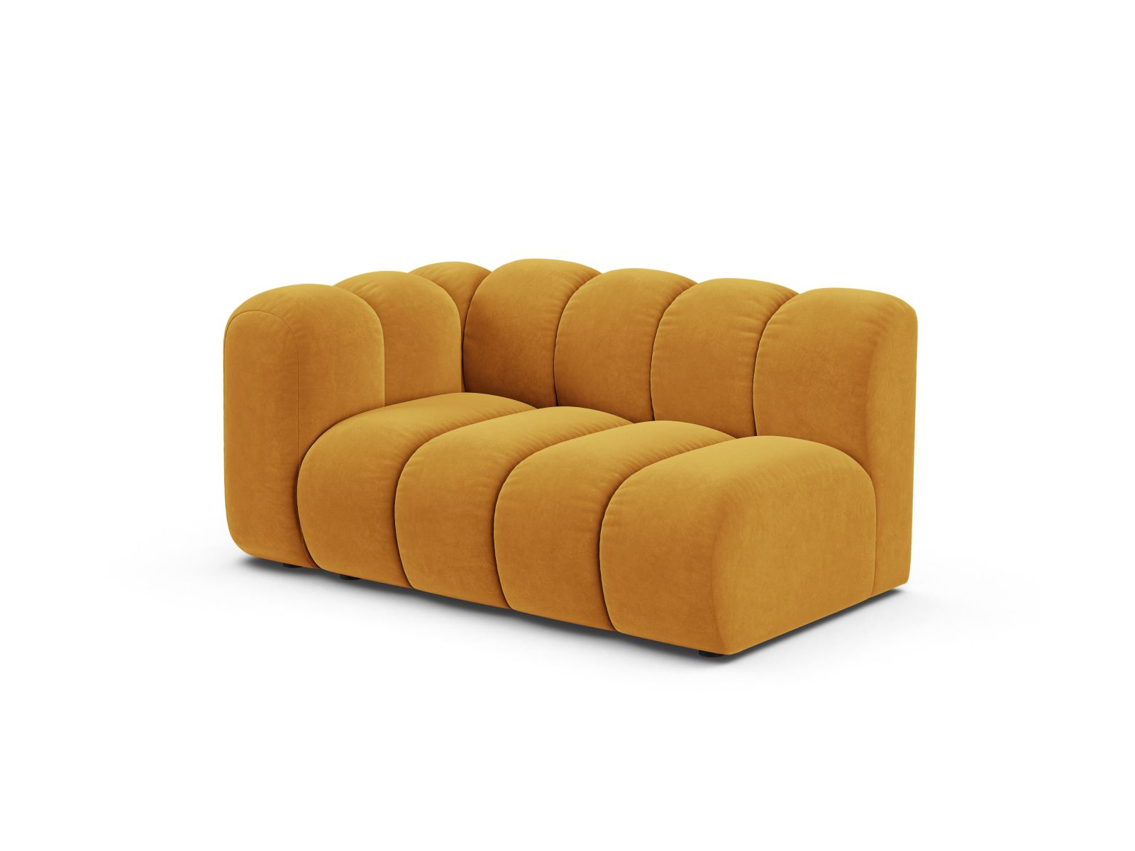 Velvet Left Modular Sofa, "Lupine", 2 Seats, 145x95x70