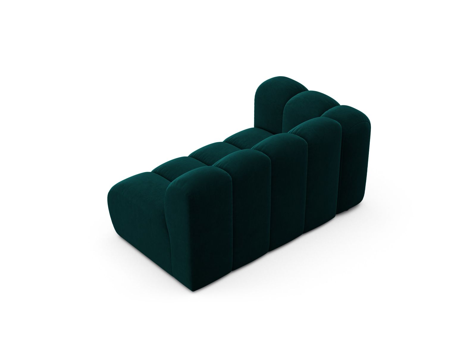Velvet Left Modular Sofa, "Lupine", 2 Seats, 145x95x70