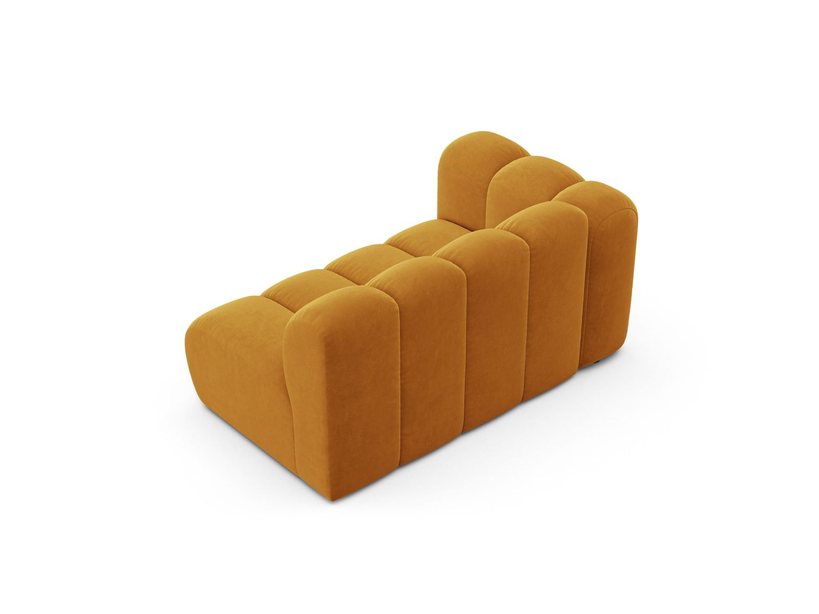 Velvet Left Modular Sofa, "Lupine", 2 Seats, 145x95x70