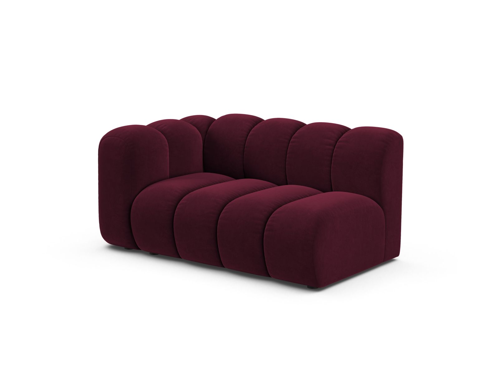 Velvet Left Modular Sofa, "Lupine", 2 Seats, 145x95x70