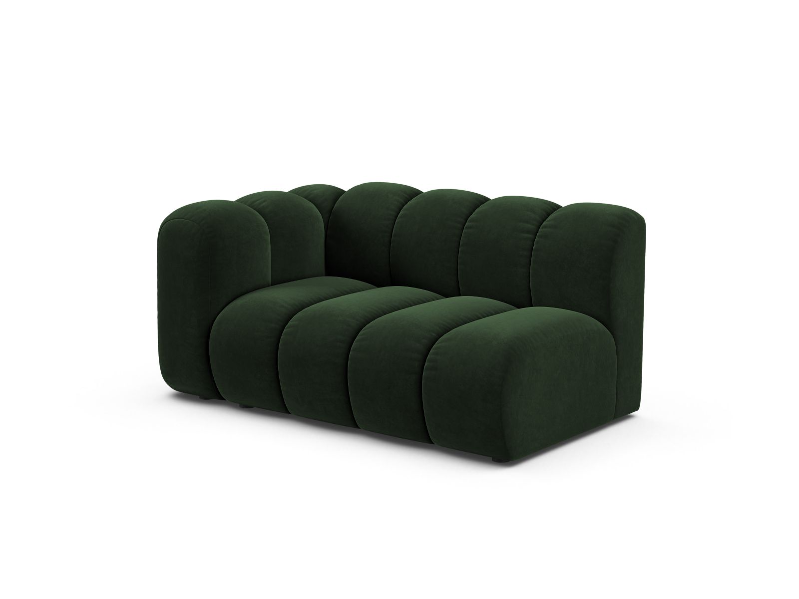 Velvet Left Modular Sofa, "Lupine", 2 Seats, 145x95x70
