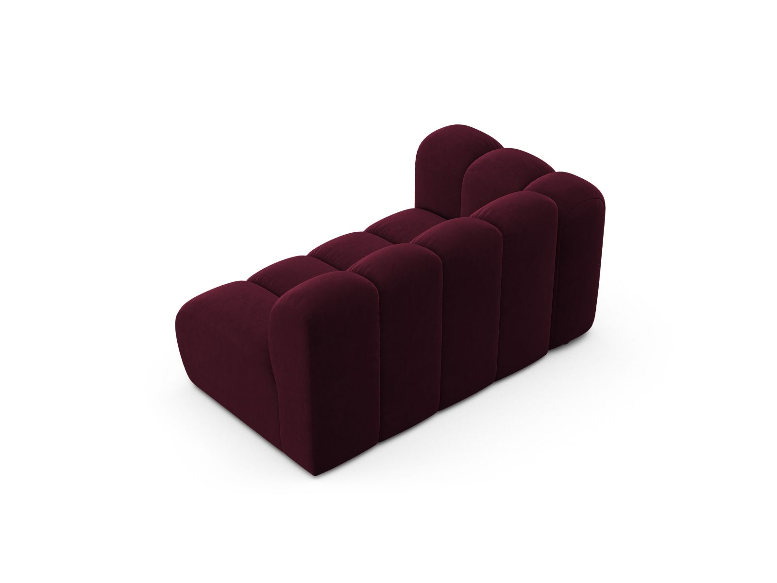 Velvet Left Modular Sofa, "Lupine", 2 Seats, 145x95x70
