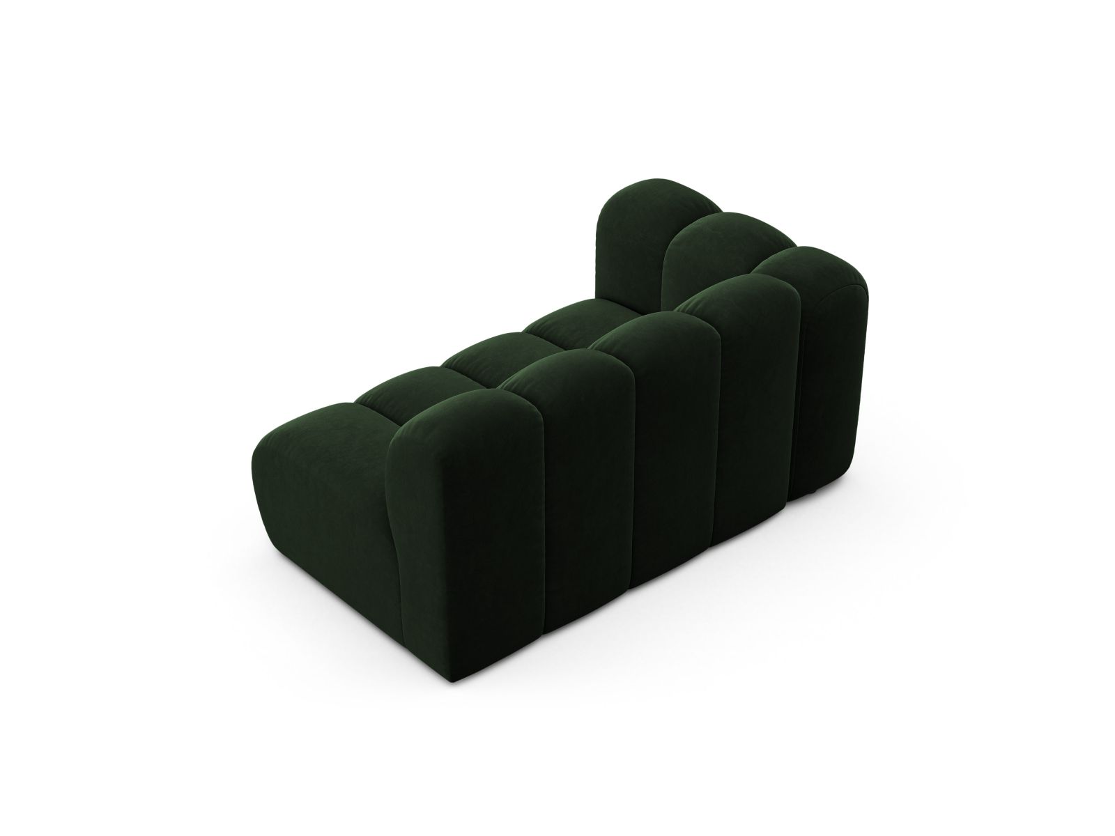 Velvet Left Modular Sofa, "Lupine", 2 Seats, 145x95x70