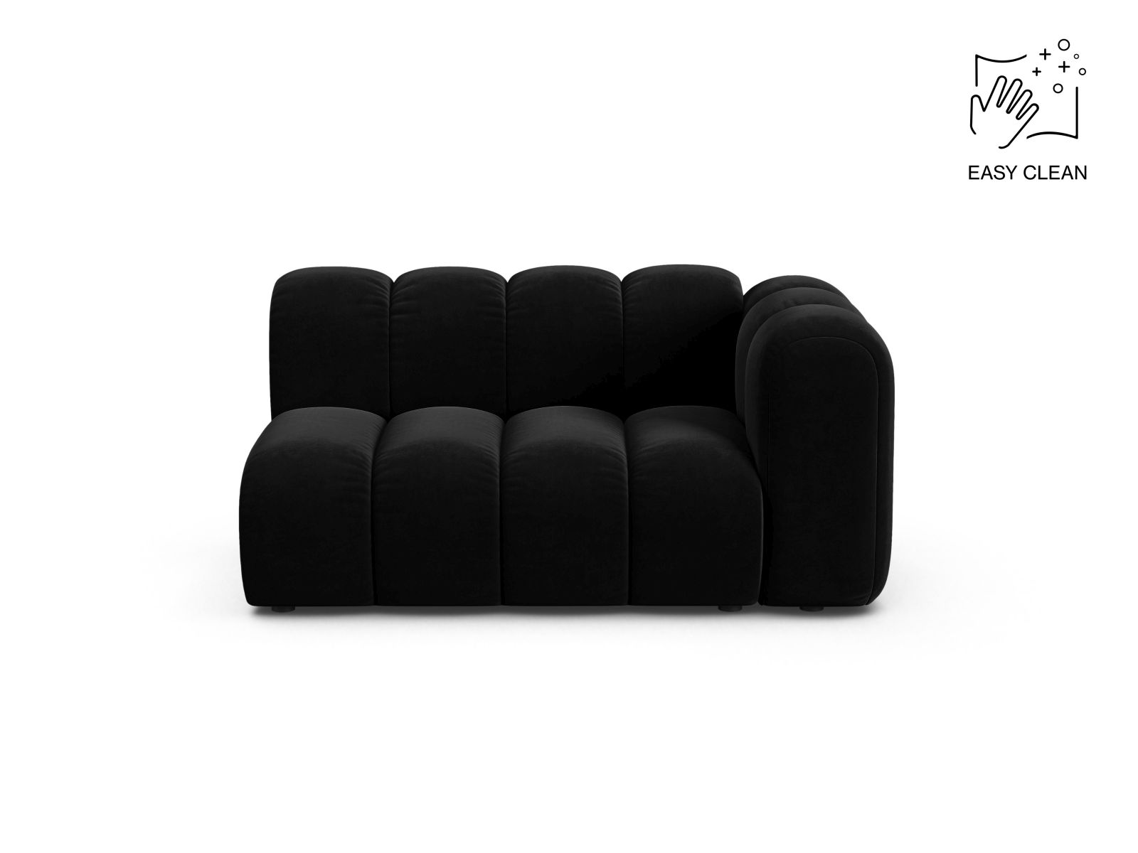 Velvet Right Modular Sofa, "Lupine", 2 Seats, 145x95x70