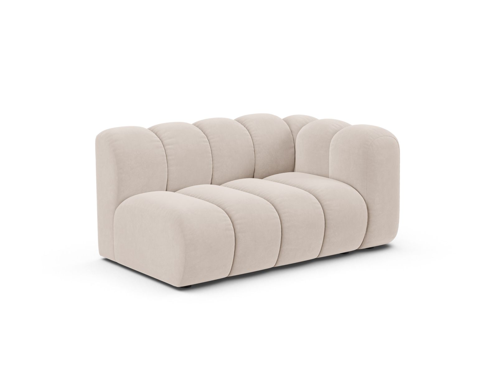 Velvet Right Modular Sofa, "Lupine", 2 Seats, 145x95x70
