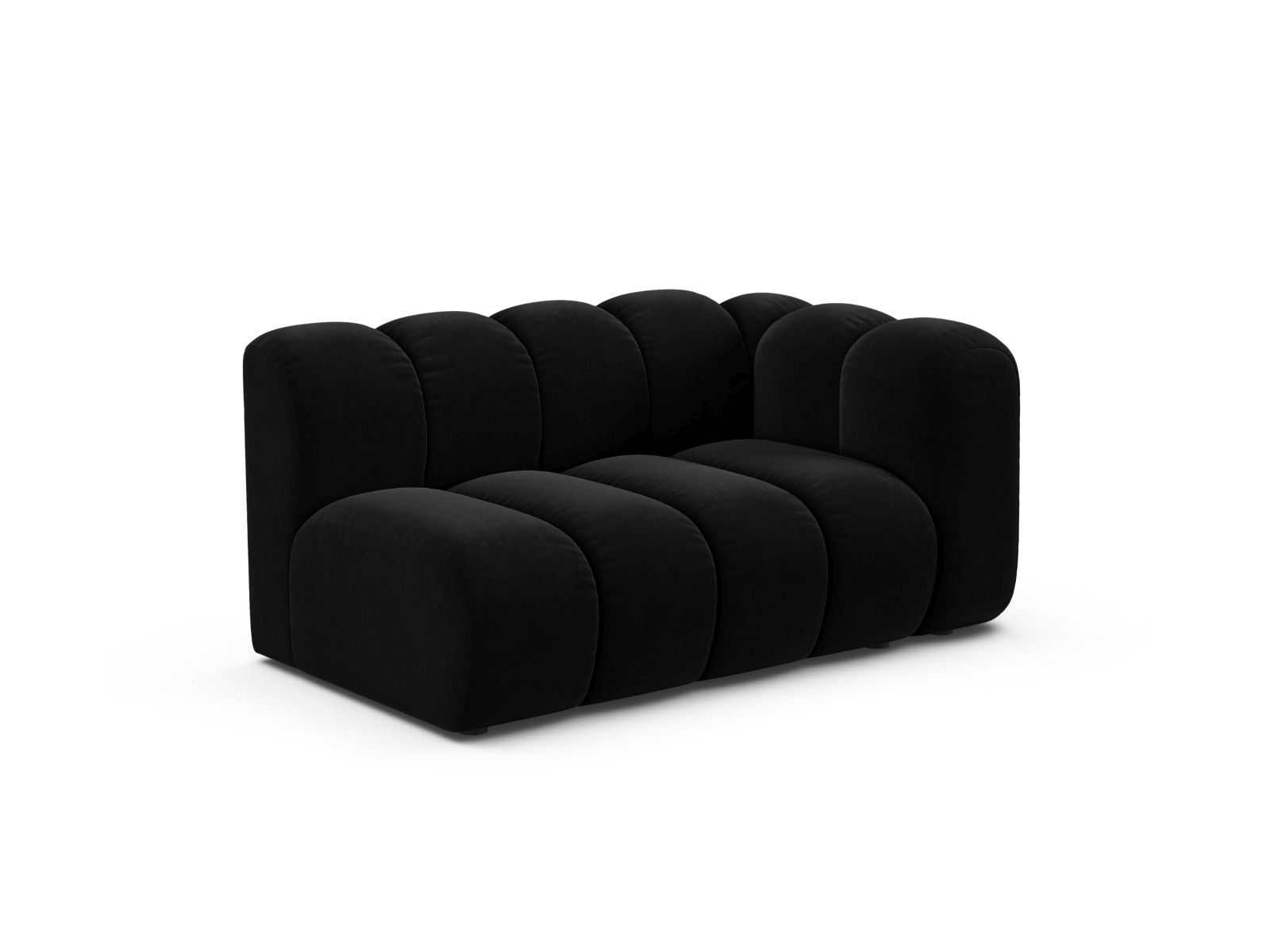 Velvet Right Modular Sofa, "Lupine", 2 Seats, 145x95x70