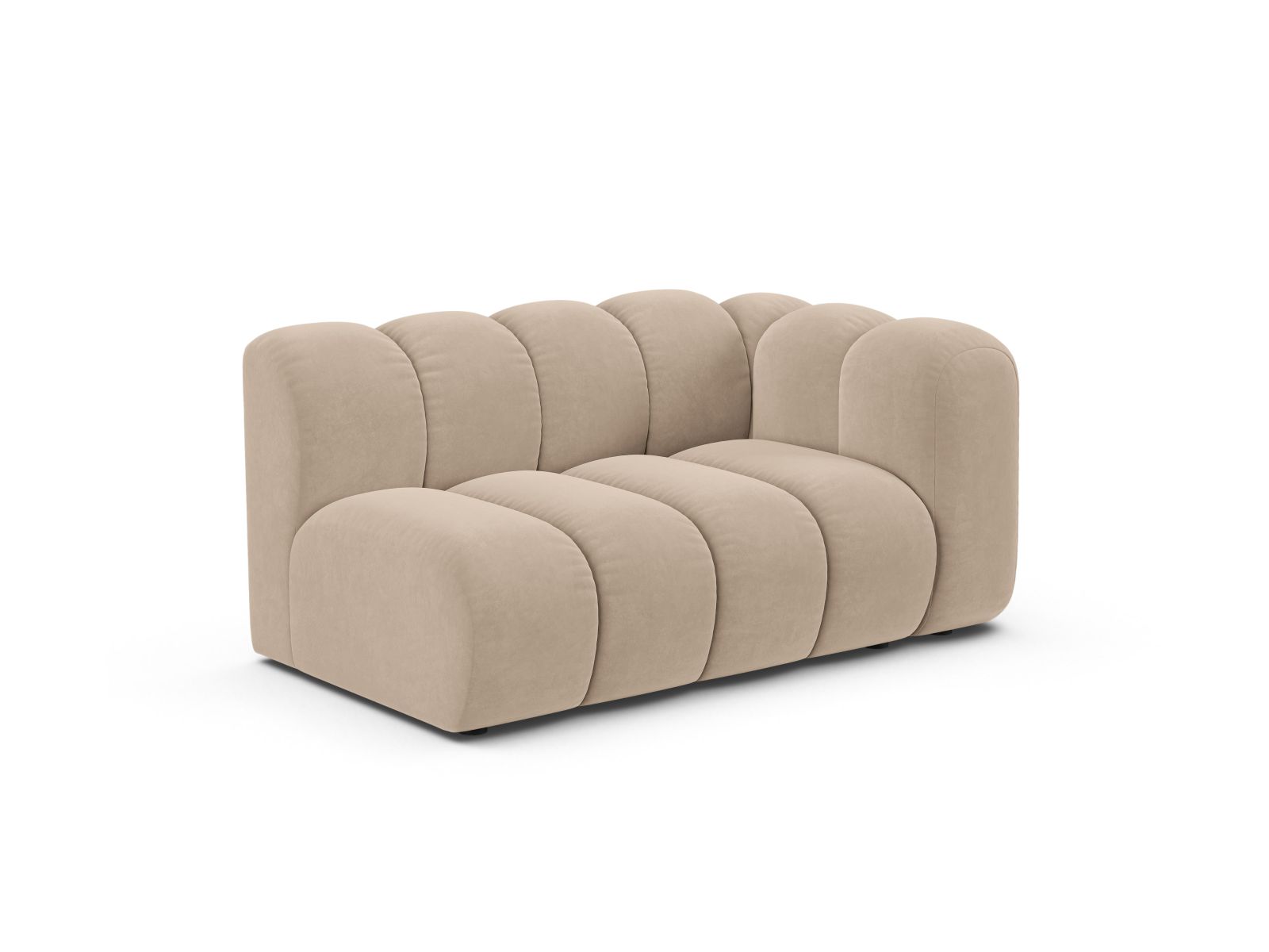 Velvet Right Modular Sofa, "Lupine", 2 Seats, 145x95x70