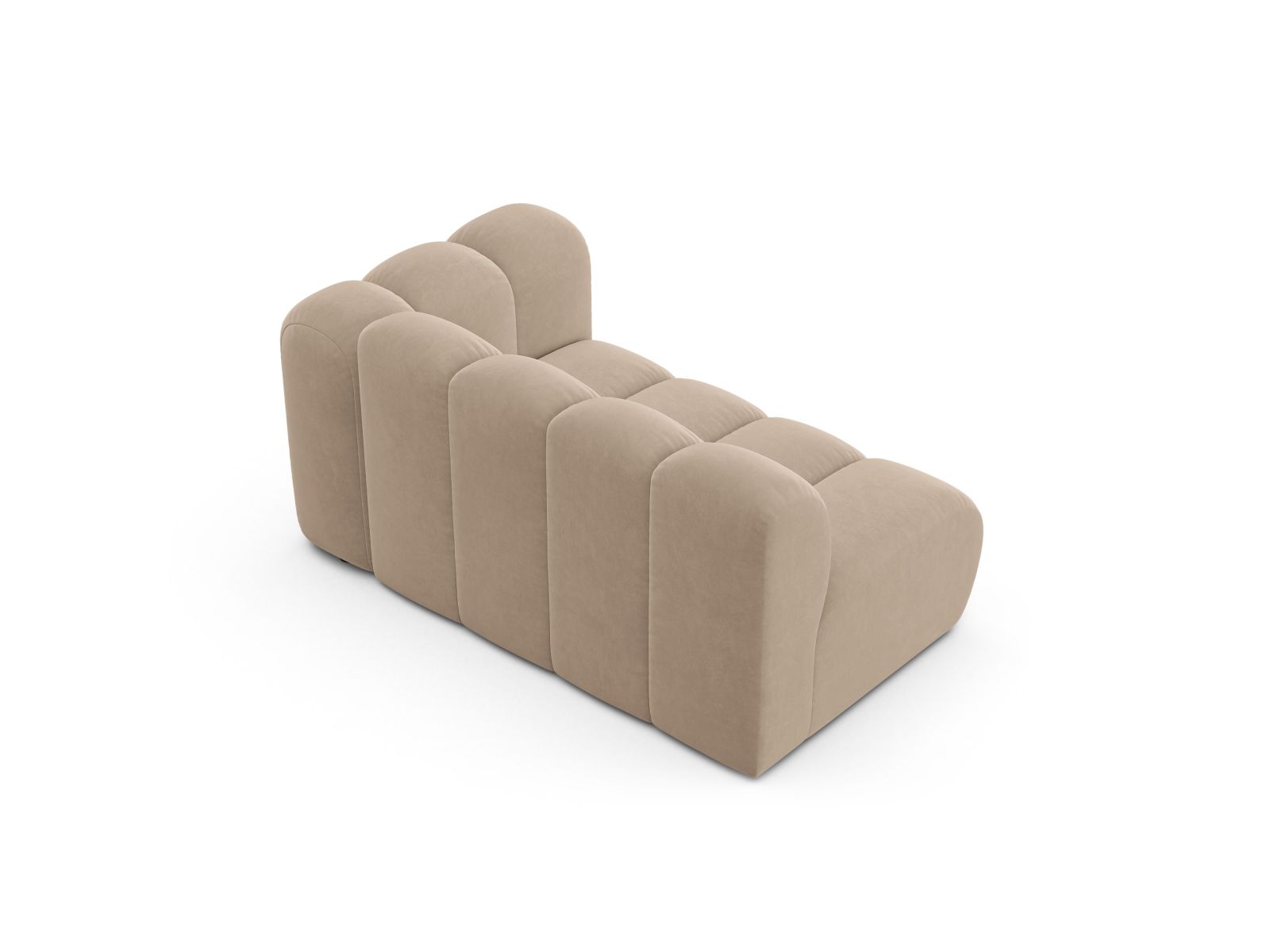 Velvet Right Modular Sofa, "Lupine", 2 Seats, 145x95x70
