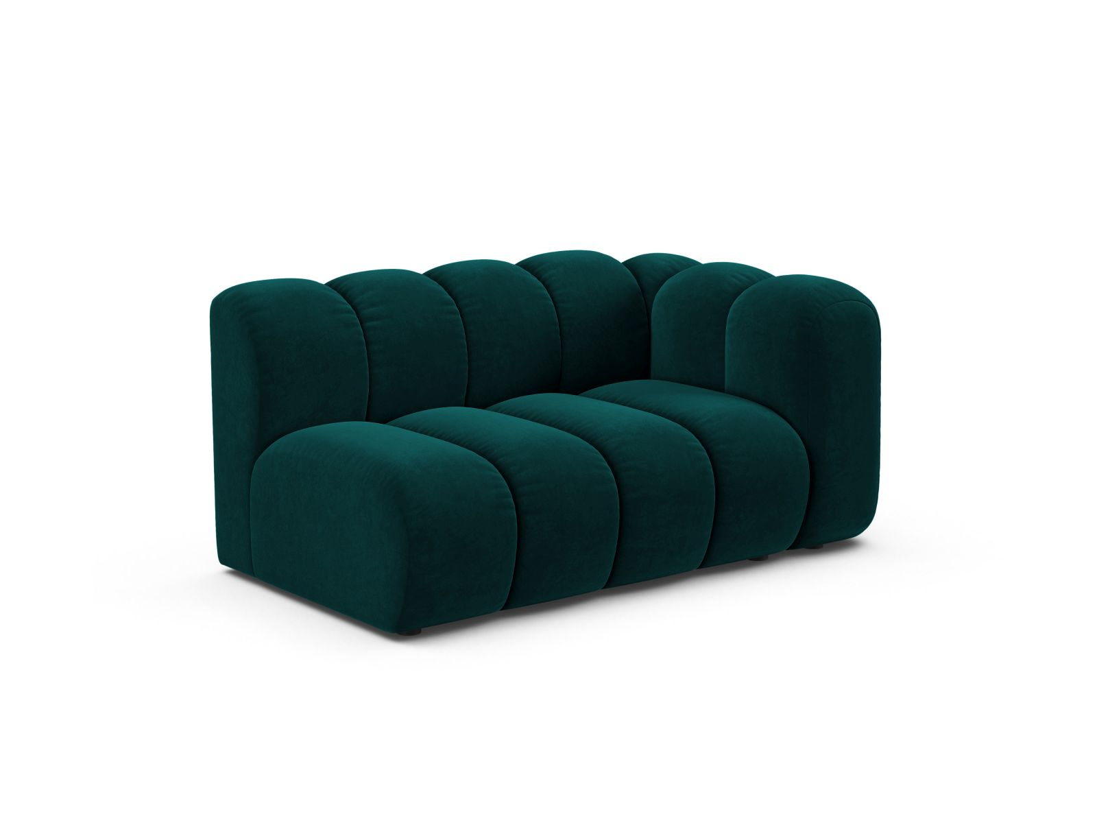 Velvet Right Modular Sofa, "Lupine", 2 Seats, 145x95x70