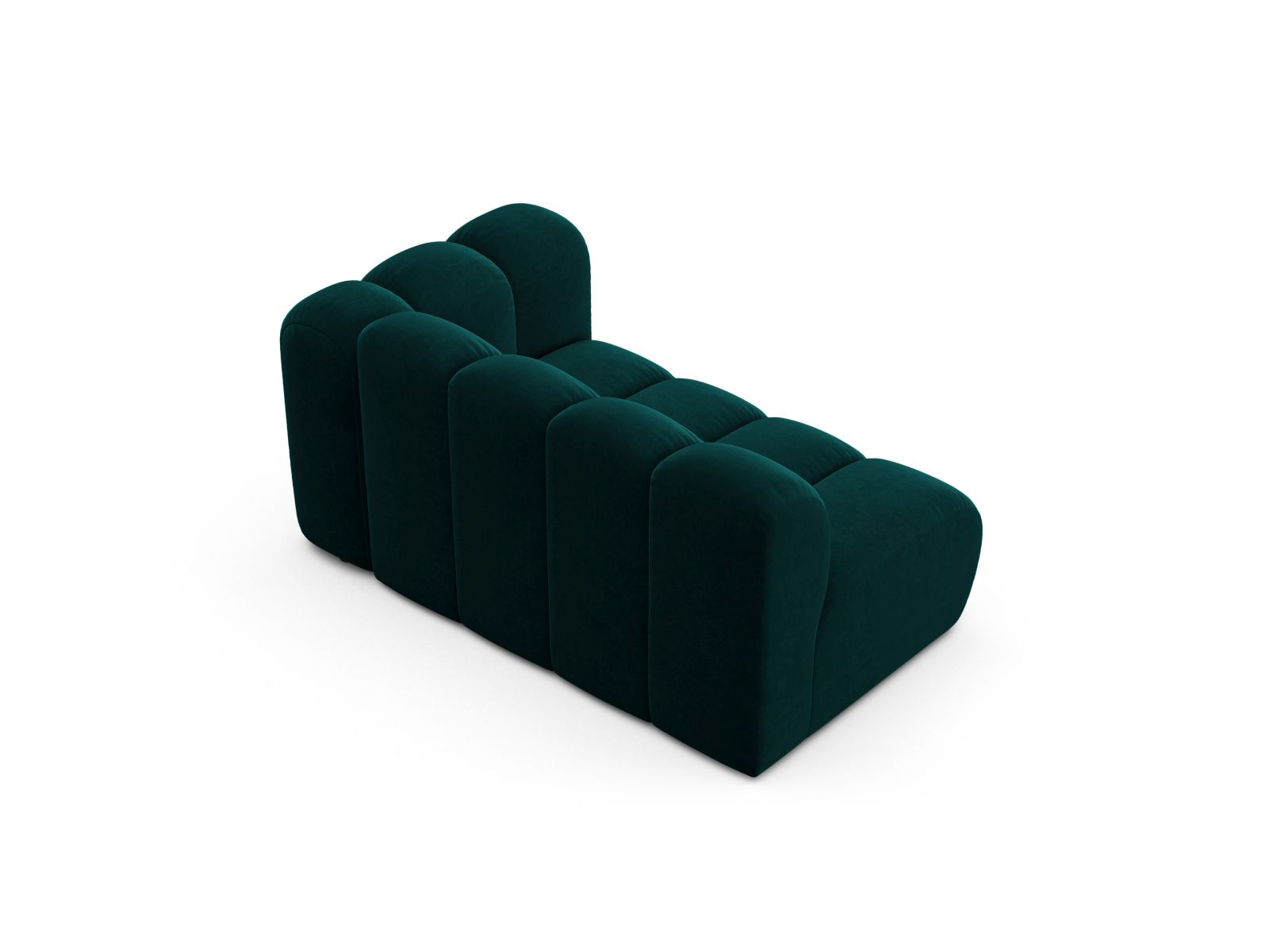 Velvet Right Modular Sofa, "Lupine", 2 Seats, 145x95x70