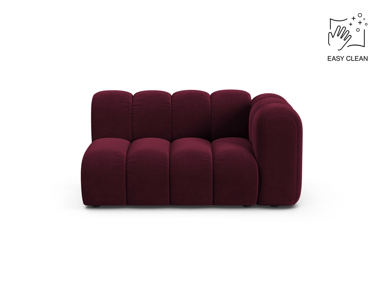 Velvet Right Modular Sofa, "Lupine", 2 Seats, 145x95x70