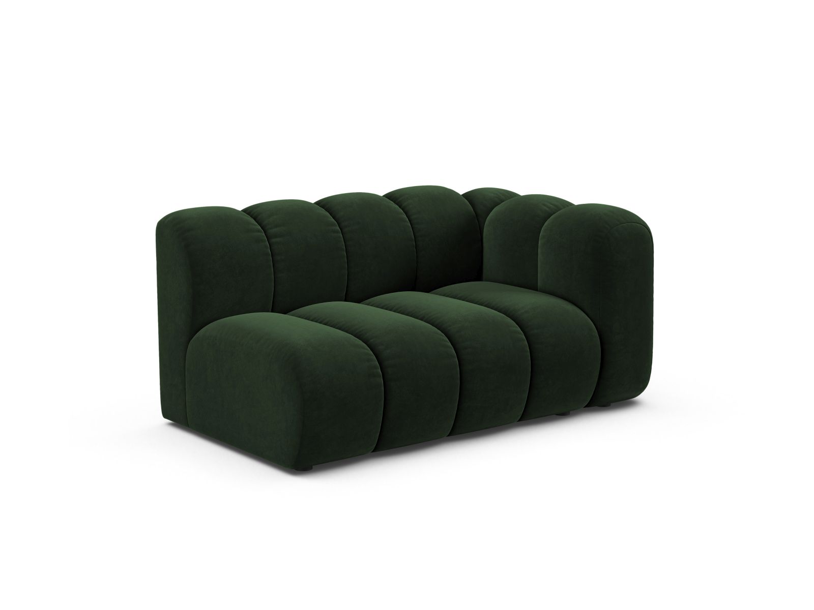 Velvet Right Modular Sofa, "Lupine", 2 Seats, 145x95x70