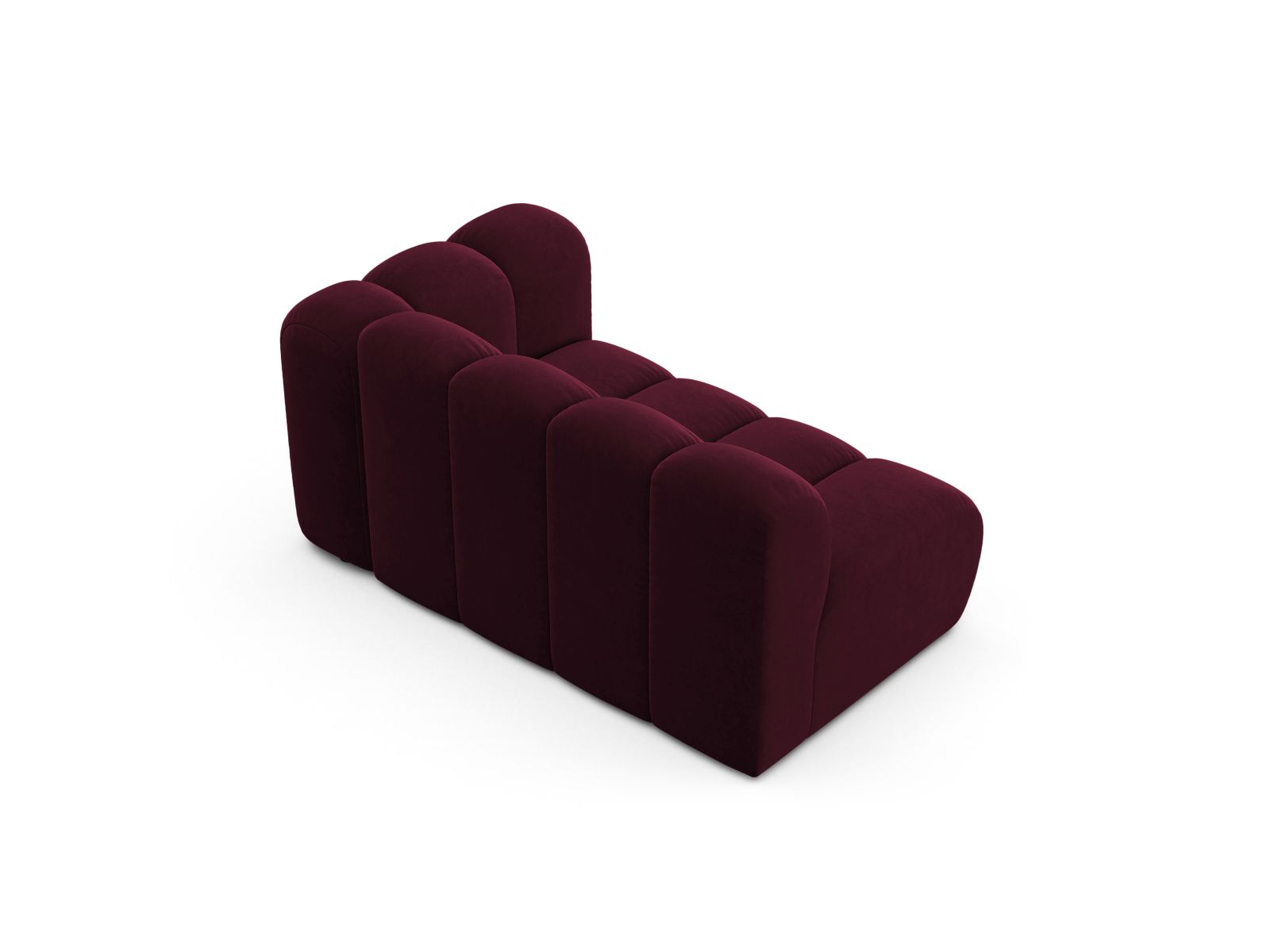 Velvet Right Modular Sofa, "Lupine", 2 Seats, 145x95x70