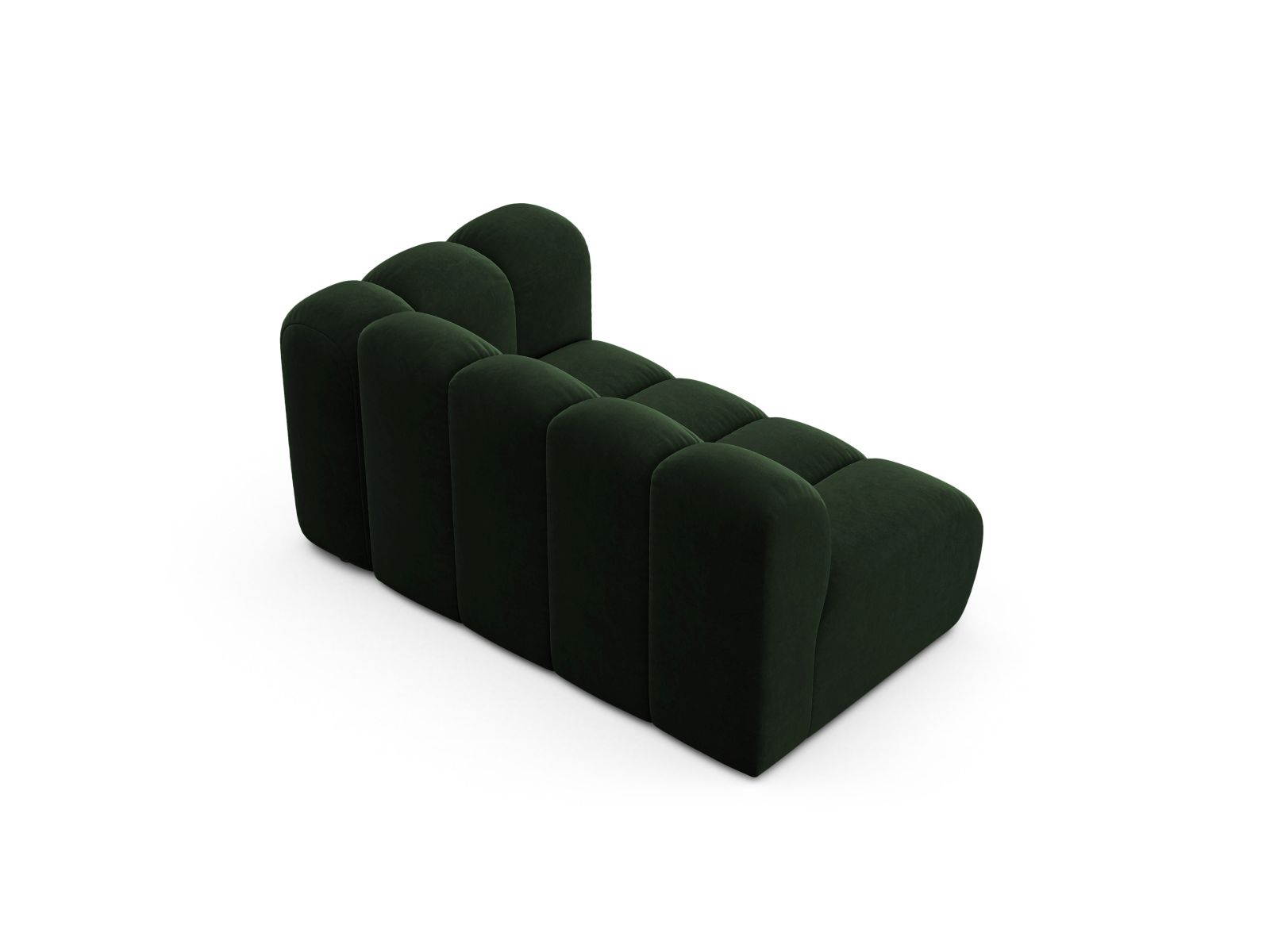 Velvet Right Modular Sofa, "Lupine", 2 Seats, 145x95x70