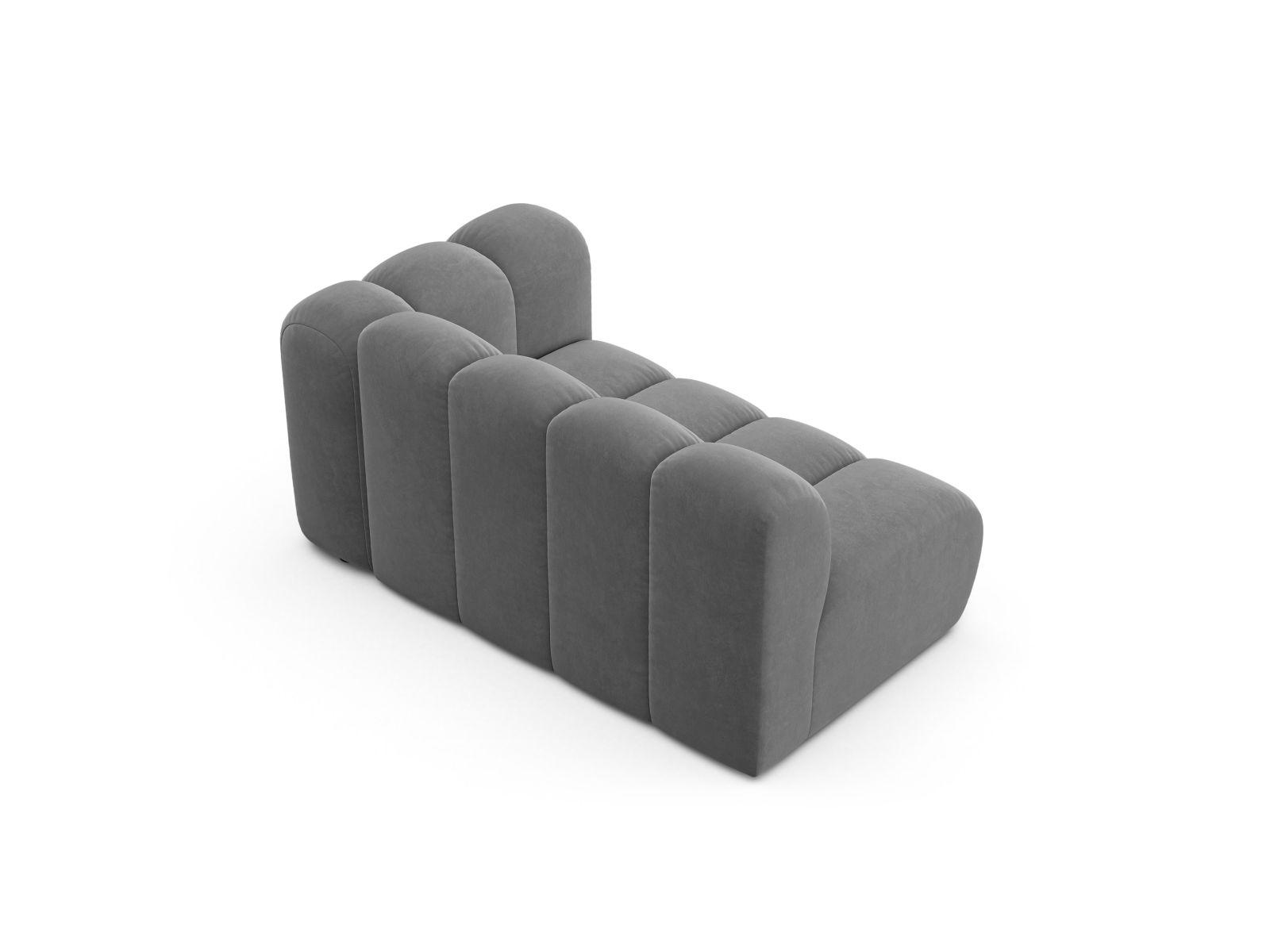 Velvet Right Modular Sofa, "Lupine", 2 Seats, 145x95x70