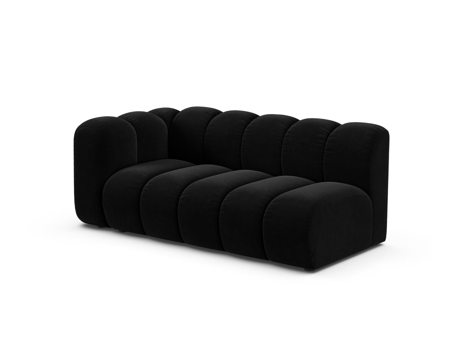 Velvet Left Modular Sofa, "Lupine", 3 Seats, 175x95x70