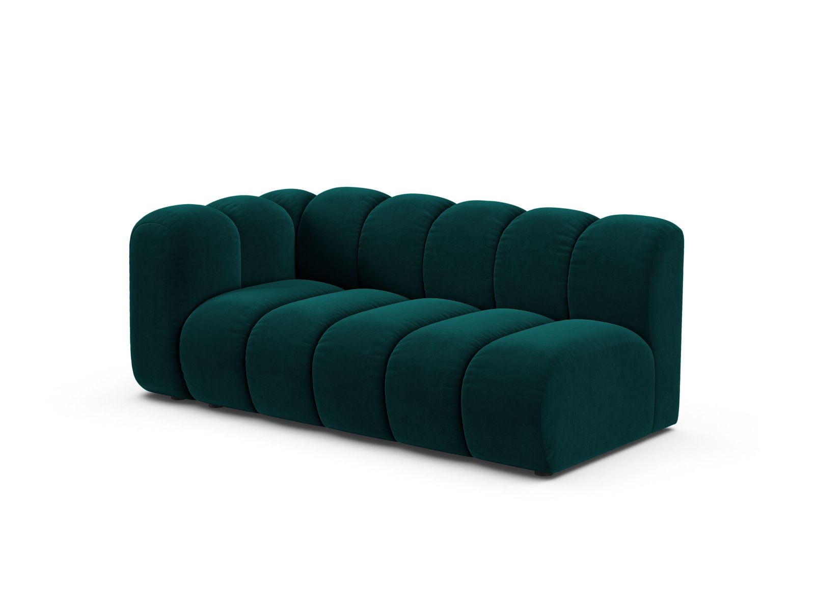 Velvet Left Modular Sofa, "Lupine", 3 Seats, 175x95x70