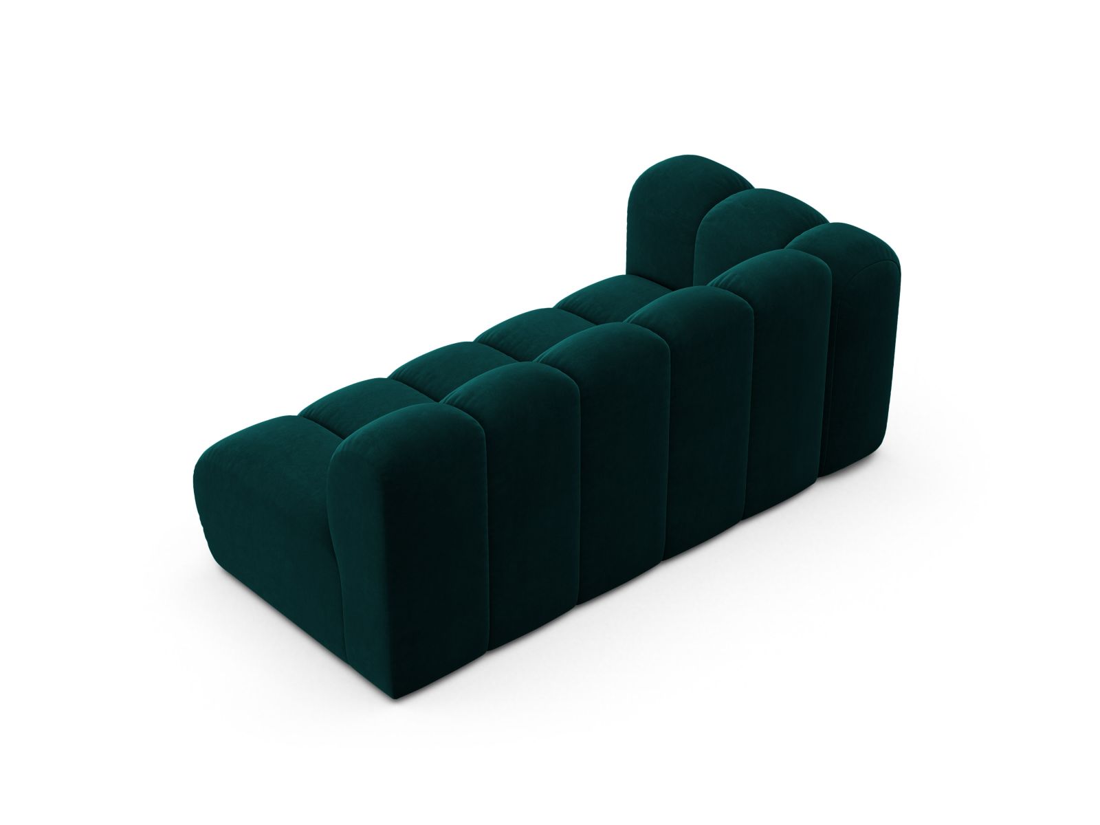 Velvet Left Modular Sofa, "Lupine", 3 Seats, 175x95x70