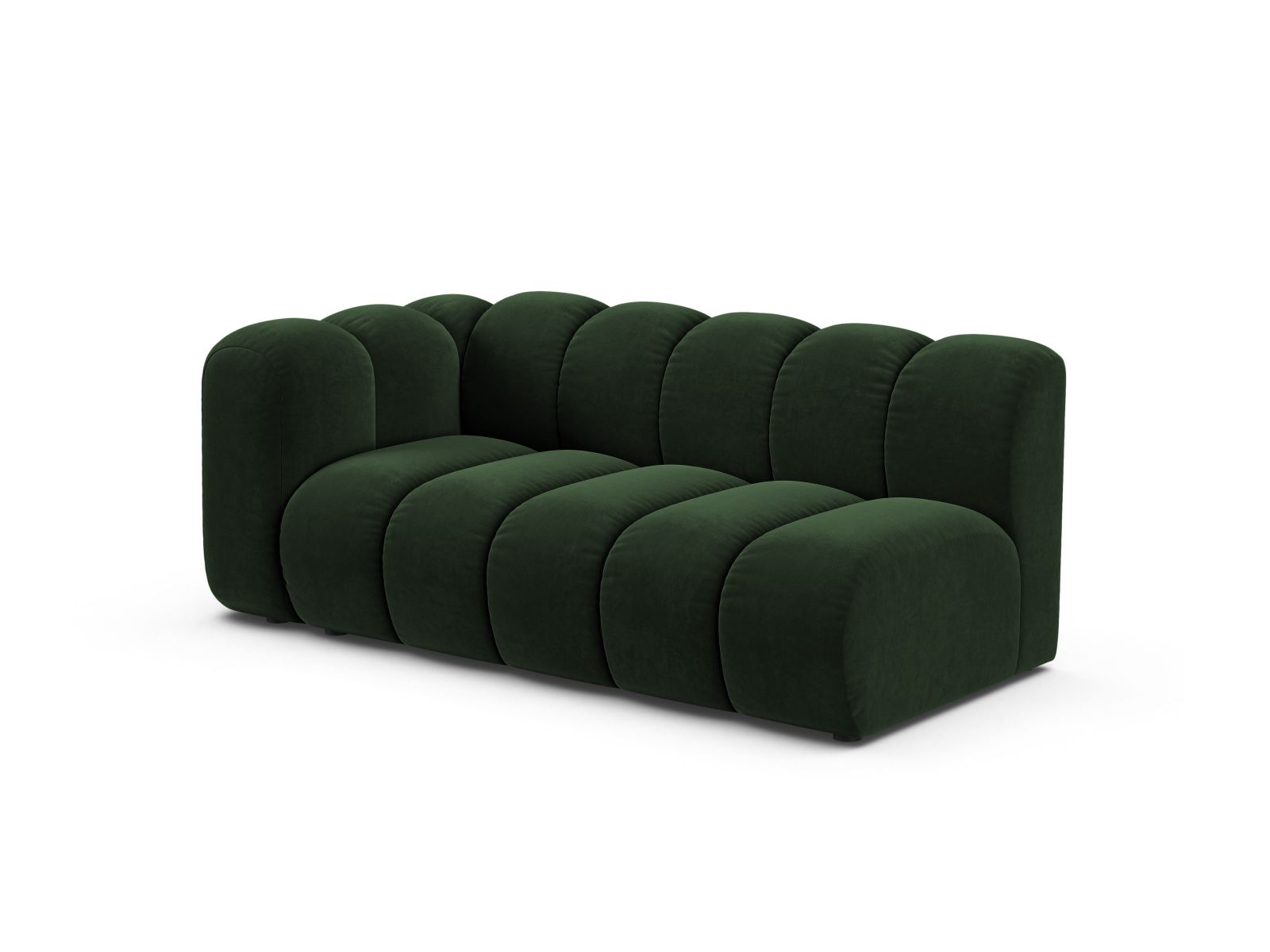 Velvet Left Modular Sofa, "Lupine", 3 Seats, 175x95x70