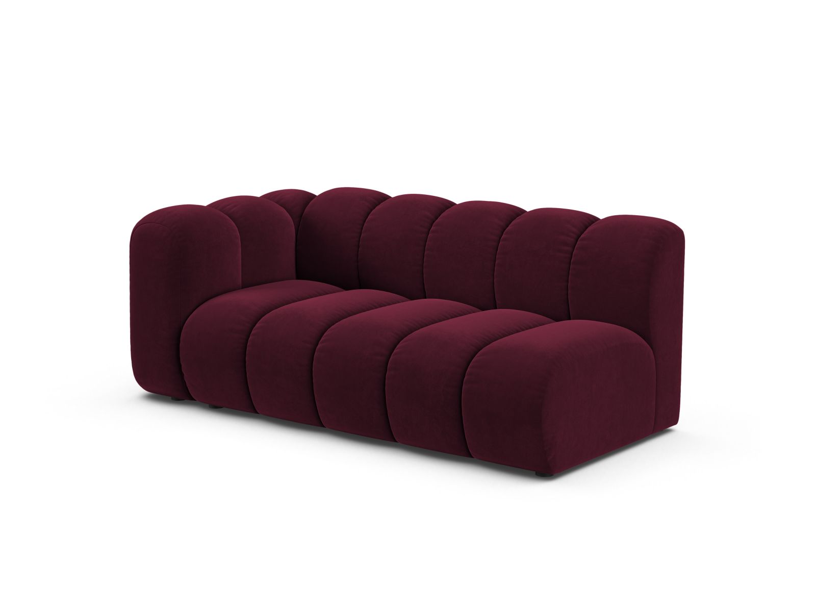 Velvet Left Modular Sofa, "Lupine", 3 Seats, 175x95x70