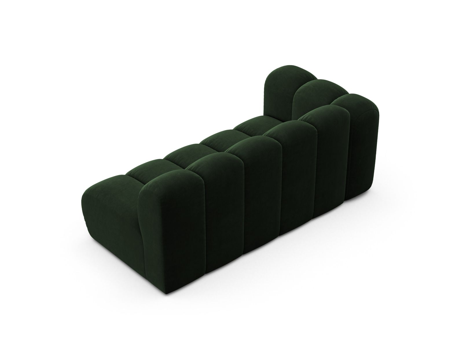 Velvet Left Modular Sofa, "Lupine", 3 Seats, 175x95x70