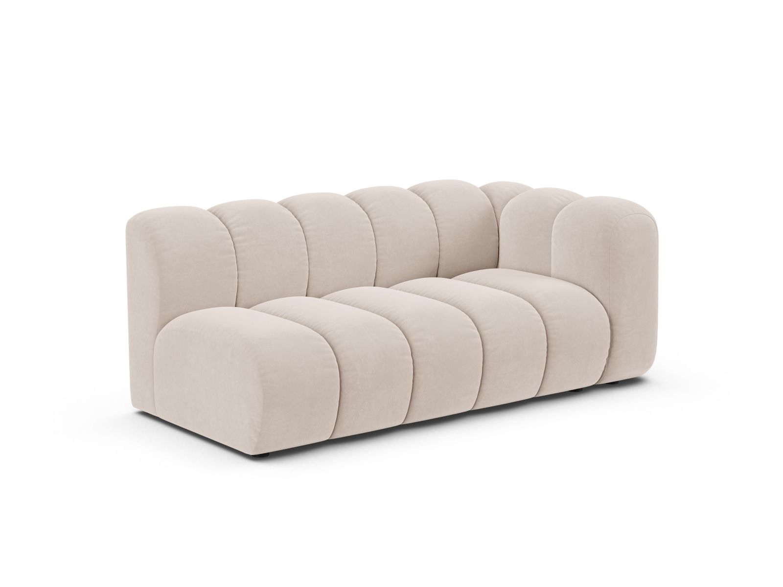 Velvet Right Modular Sofa, "Lupine", 3 Seats, 175x95x70