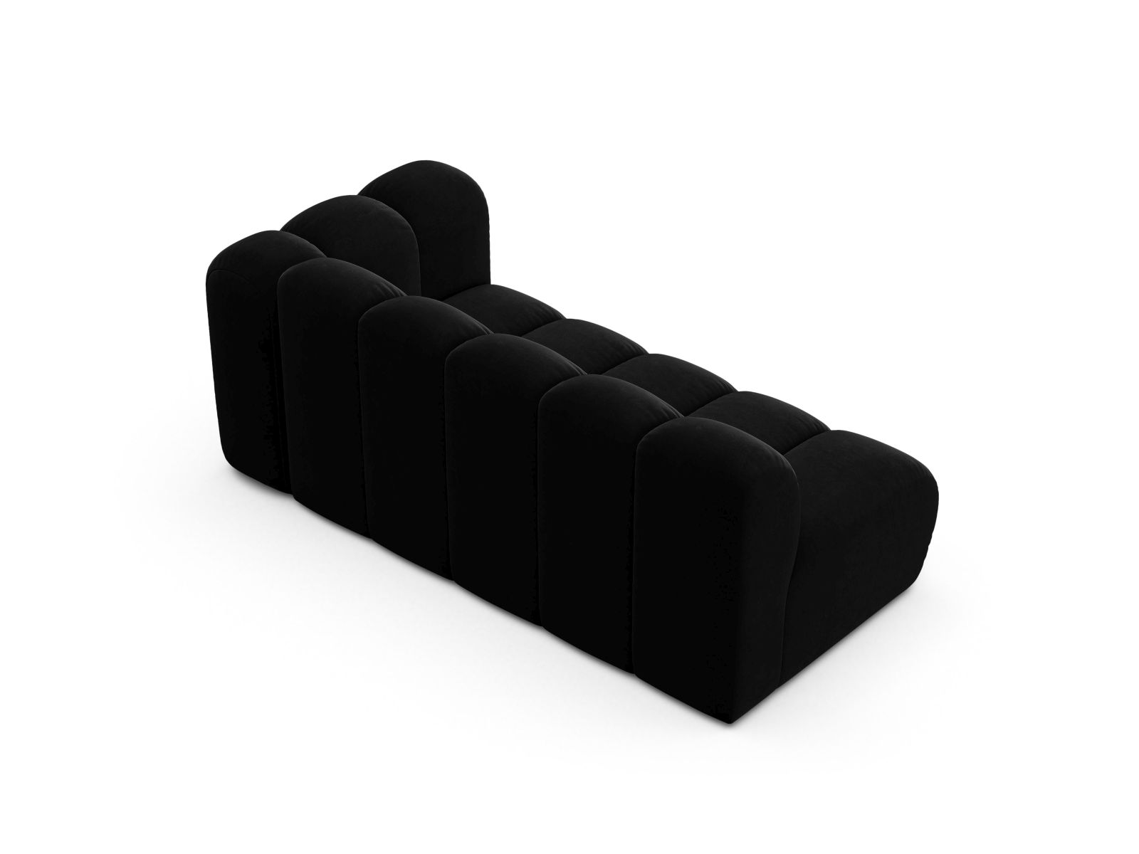 Velvet Right Modular Sofa, "Lupine", 3 Seats, 175x95x70