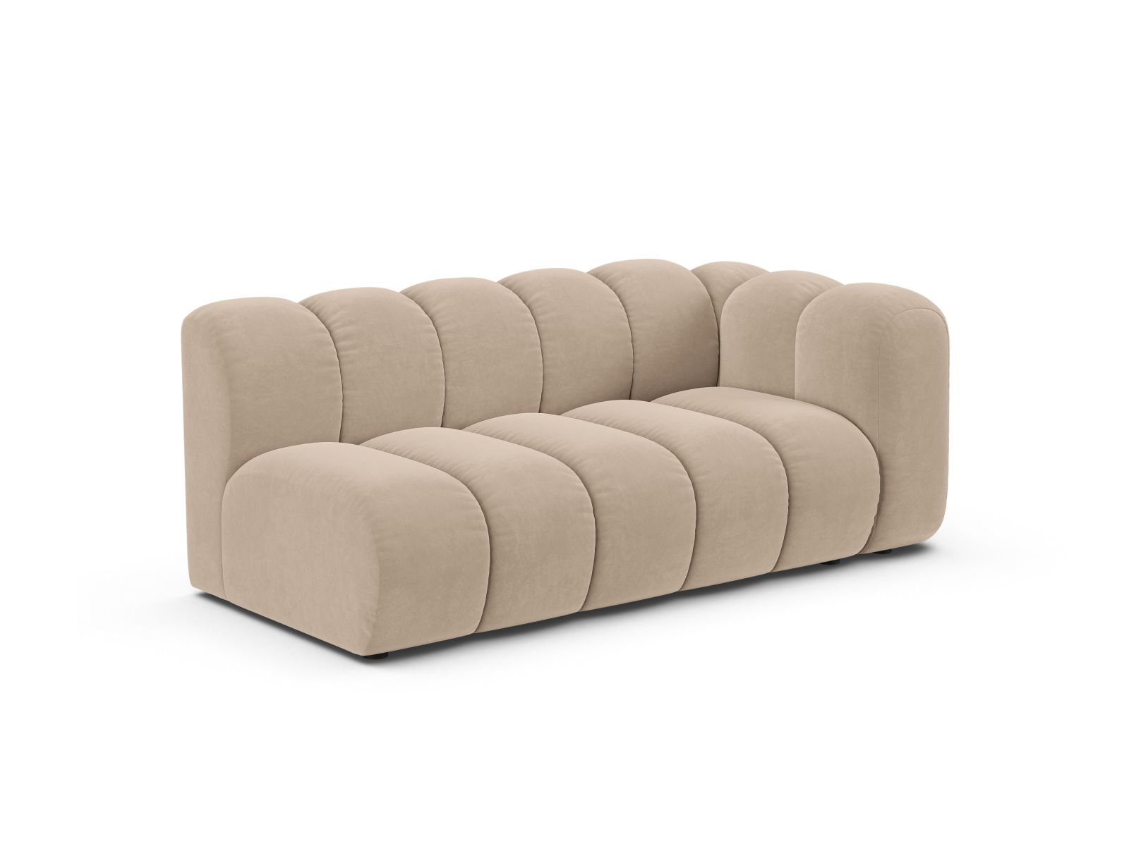 Velvet Right Modular Sofa, "Lupine", 3 Seats, 175x95x70