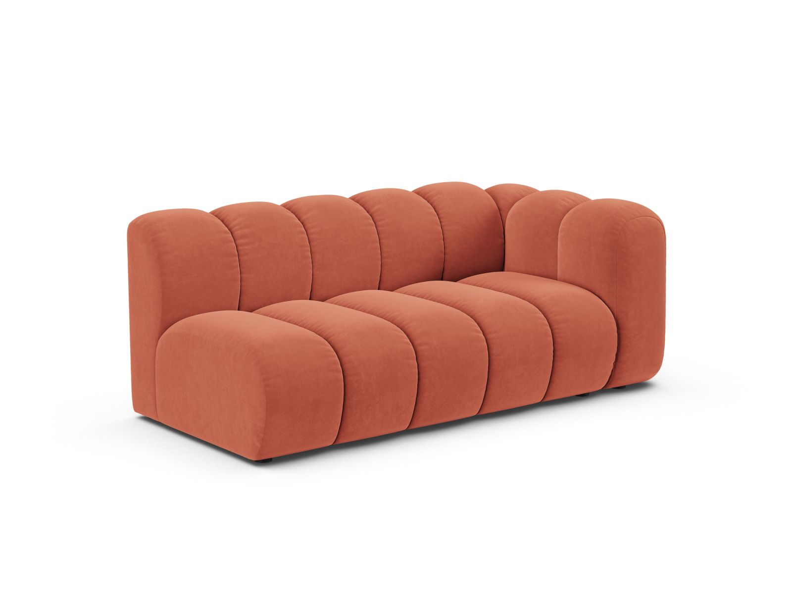Velvet Right Modular Sofa, "Lupine", 3 Seats, 175x95x70