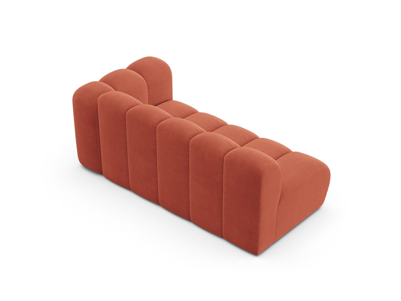 Velvet Right Modular Sofa, "Lupine", 3 Seats, 175x95x70