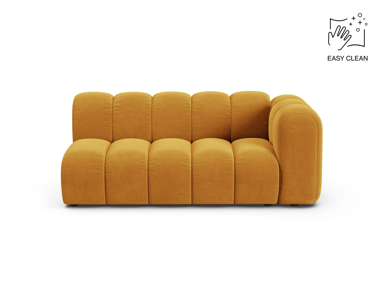 Velvet Right Modular Sofa, "Lupine", 3 Seats, 175x95x70