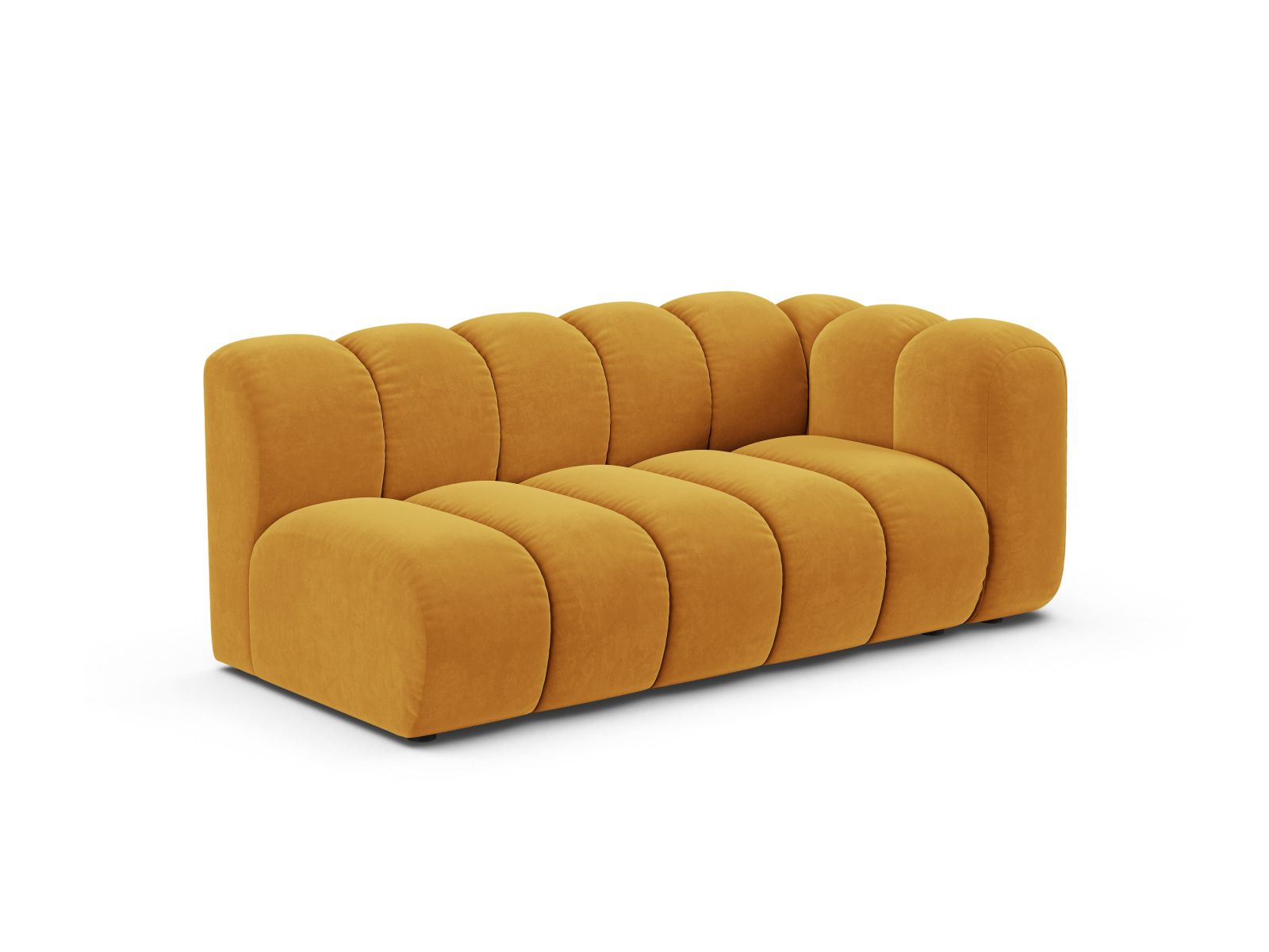 Velvet Right Modular Sofa, "Lupine", 3 Seats, 175x95x70