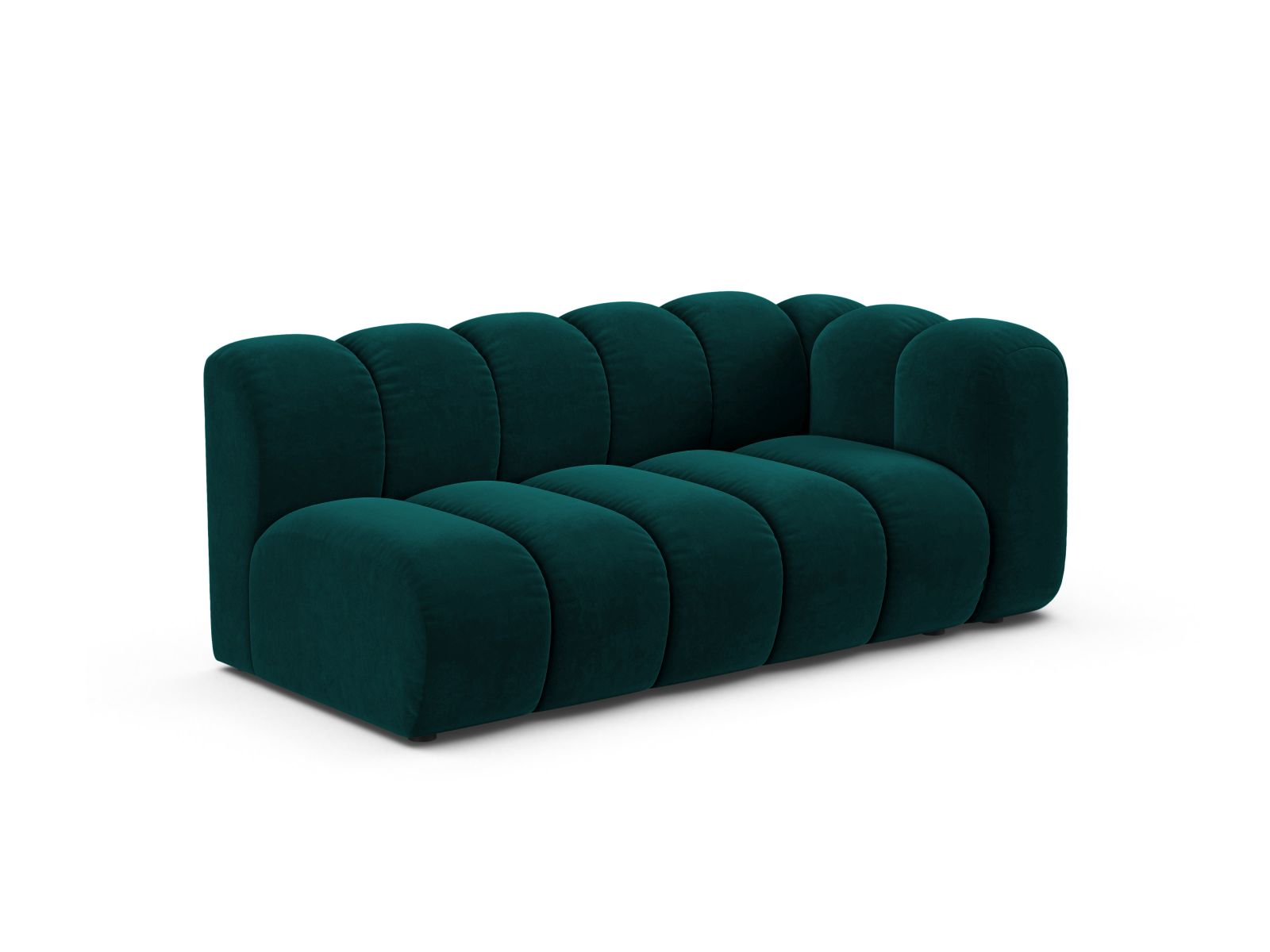 Velvet Right Modular Sofa, "Lupine", 3 Seats, 175x95x70