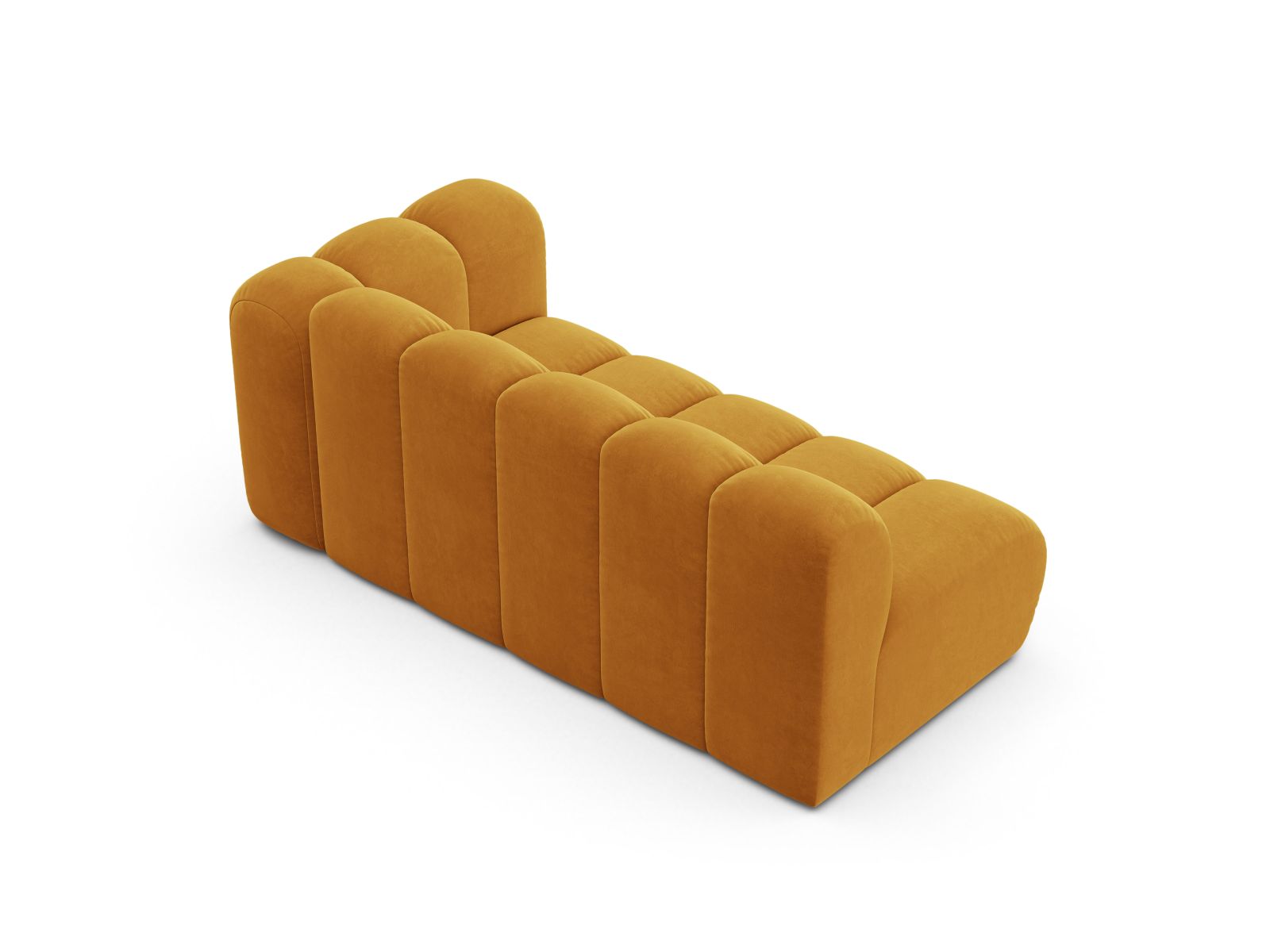 Velvet Right Modular Sofa, "Lupine", 3 Seats, 175x95x70
