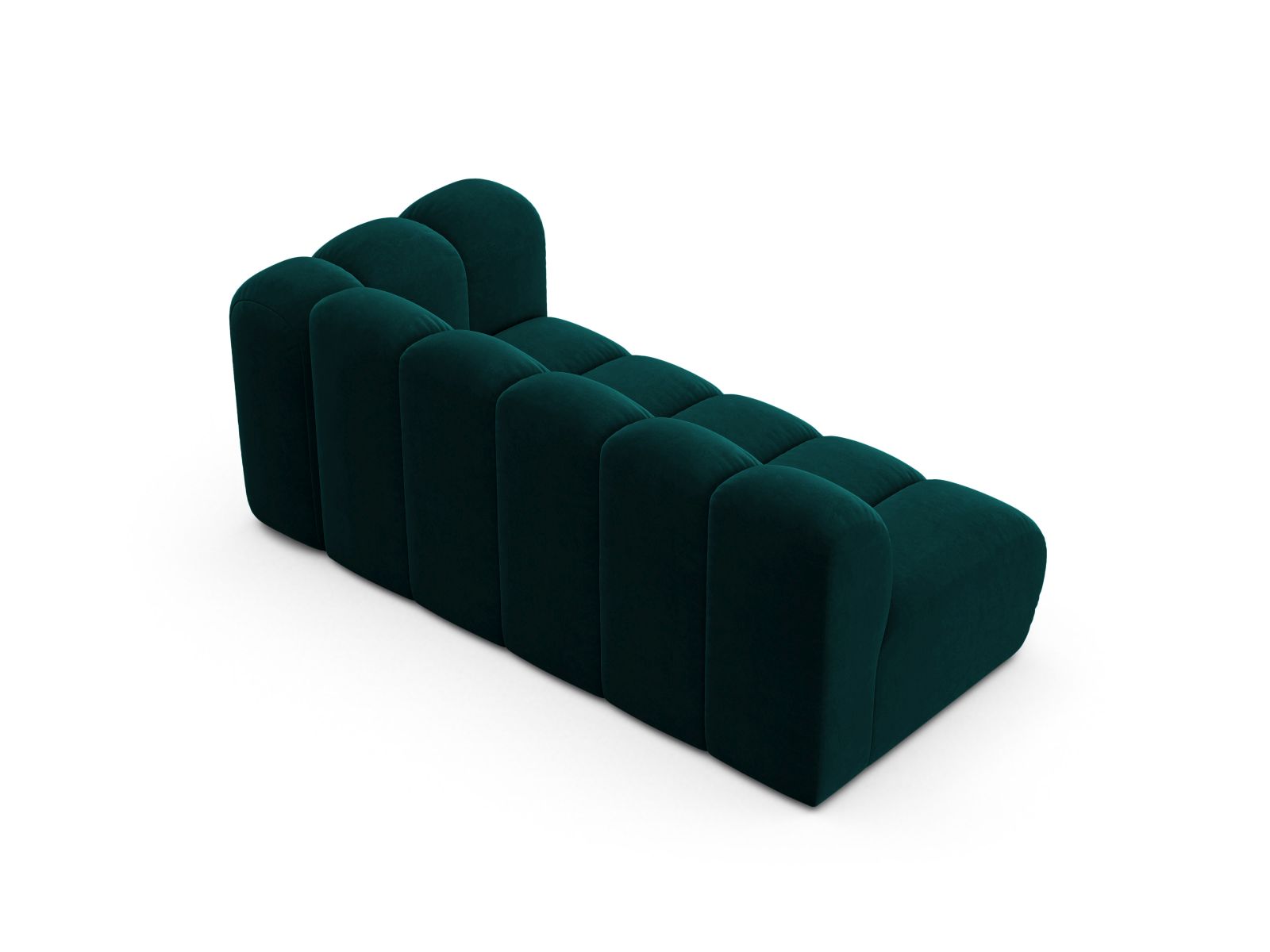 Velvet Right Modular Sofa, "Lupine", 3 Seats, 175x95x70