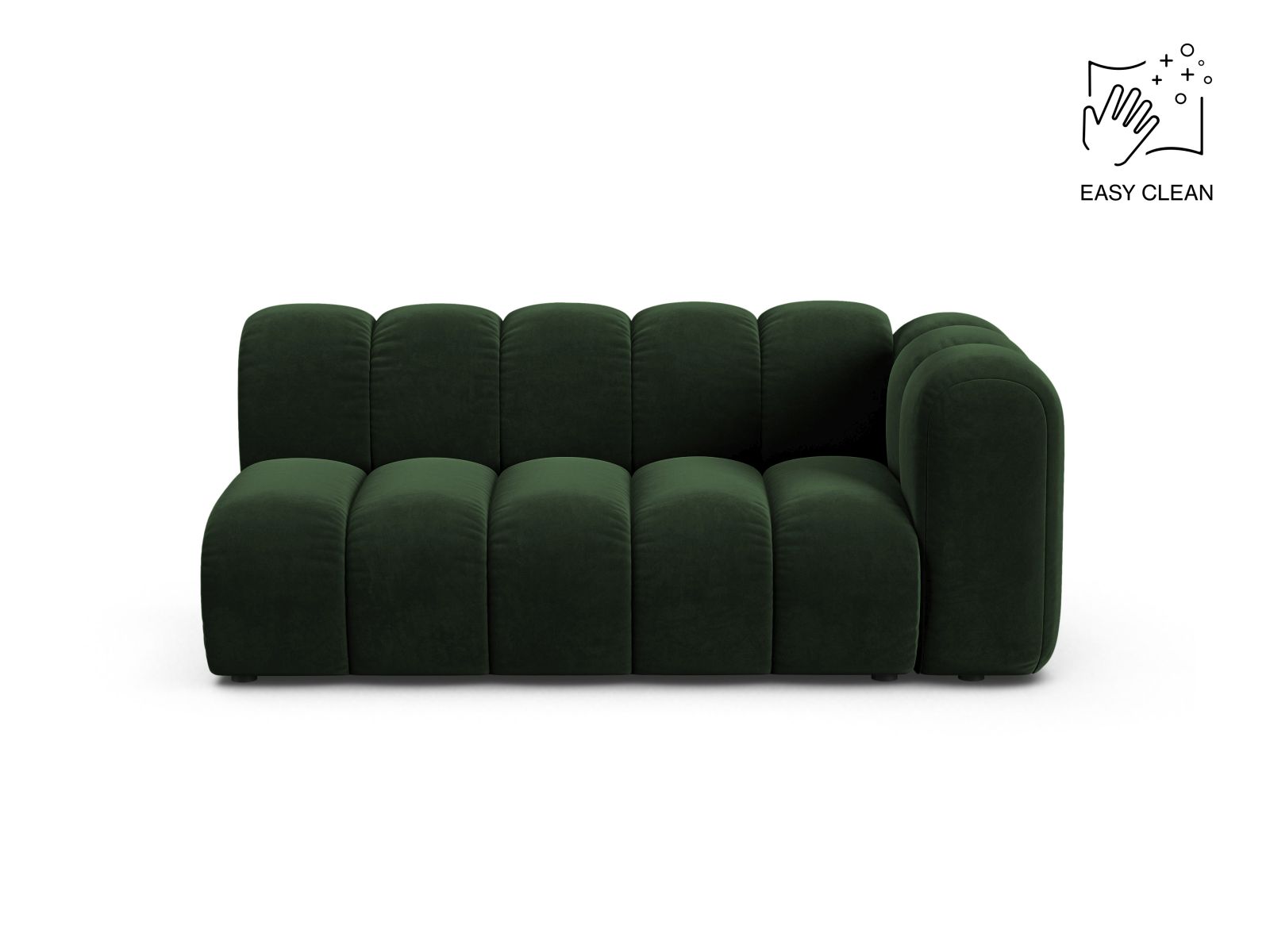 Velvet Right Modular Sofa, "Lupine", 3 Seats, 175x95x70