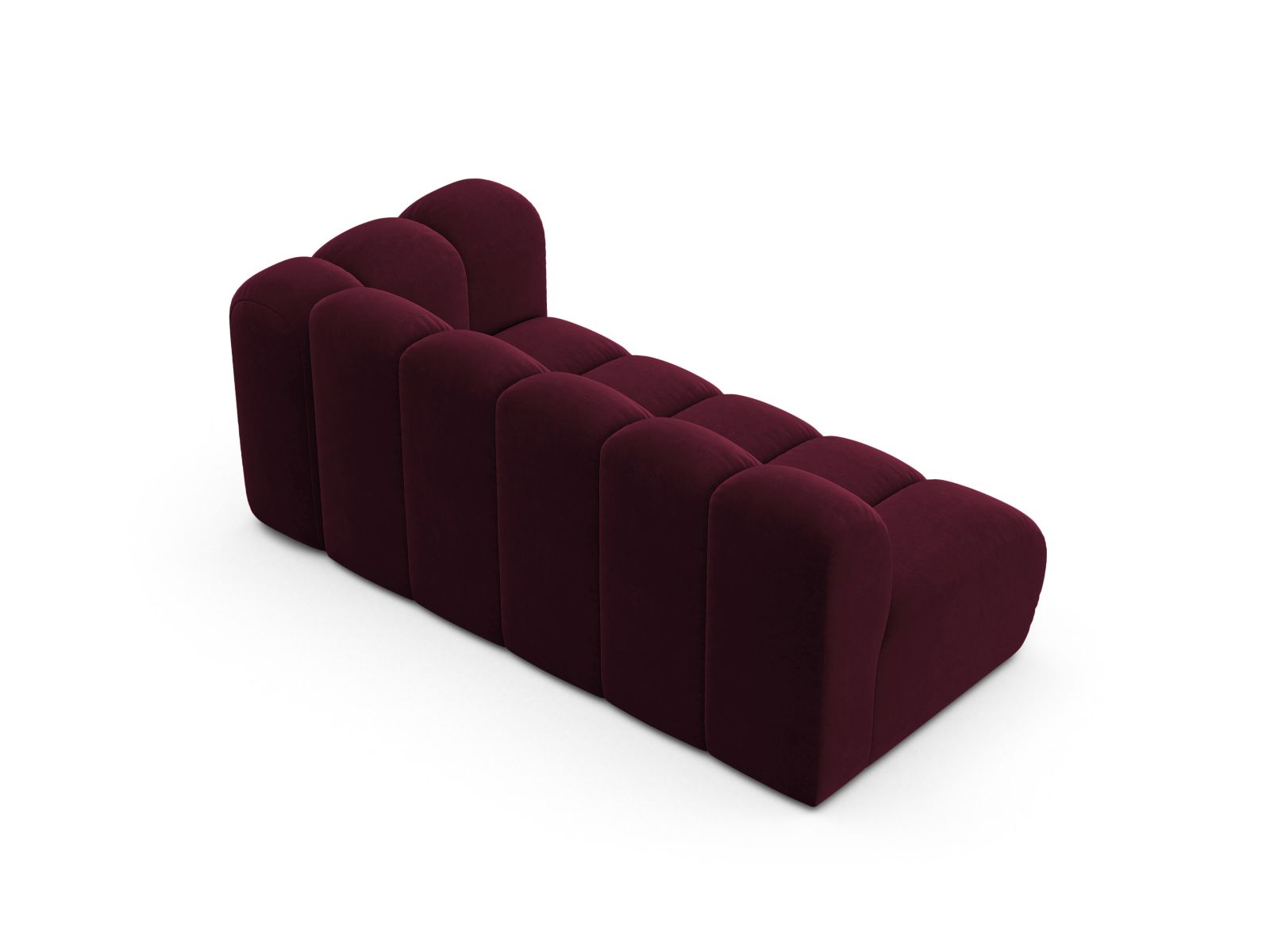 Velvet Right Modular Sofa, "Lupine", 3 Seats, 175x95x70