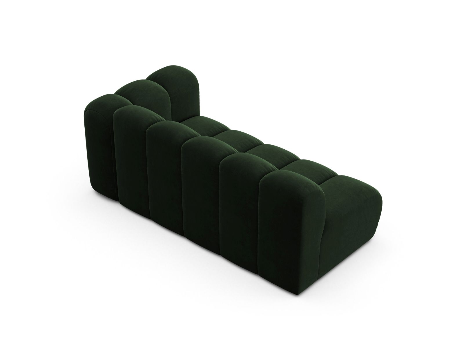 Velvet Right Modular Sofa, "Lupine", 3 Seats, 175x95x70