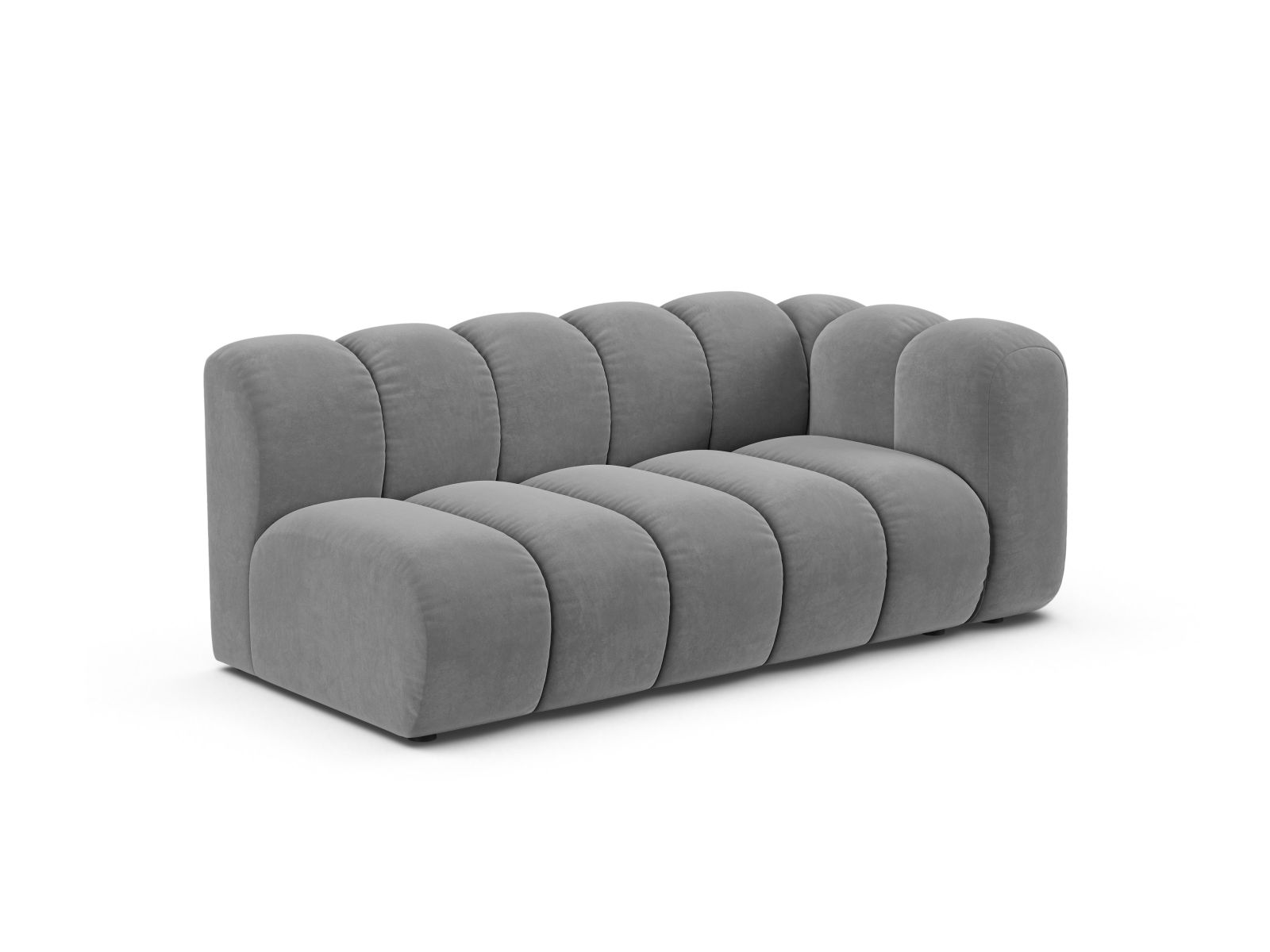 Velvet Right Modular Sofa, "Lupine", 3 Seats, 175x95x70