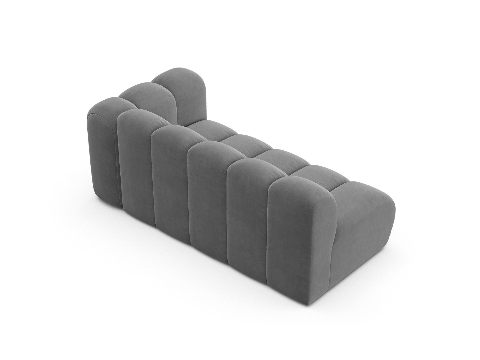 Velvet Right Modular Sofa, "Lupine", 3 Seats, 175x95x70