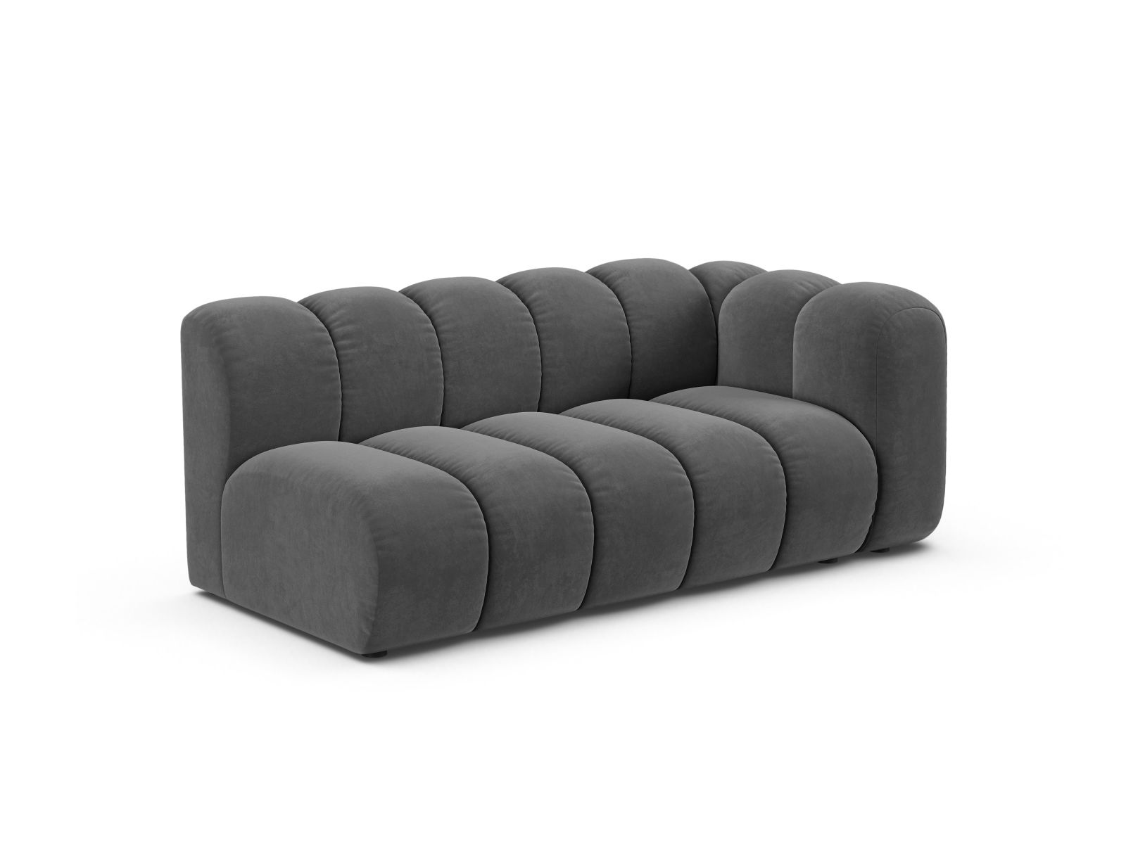 Velvet Right Modular Sofa, "Lupine", 3 Seats, 175x95x70