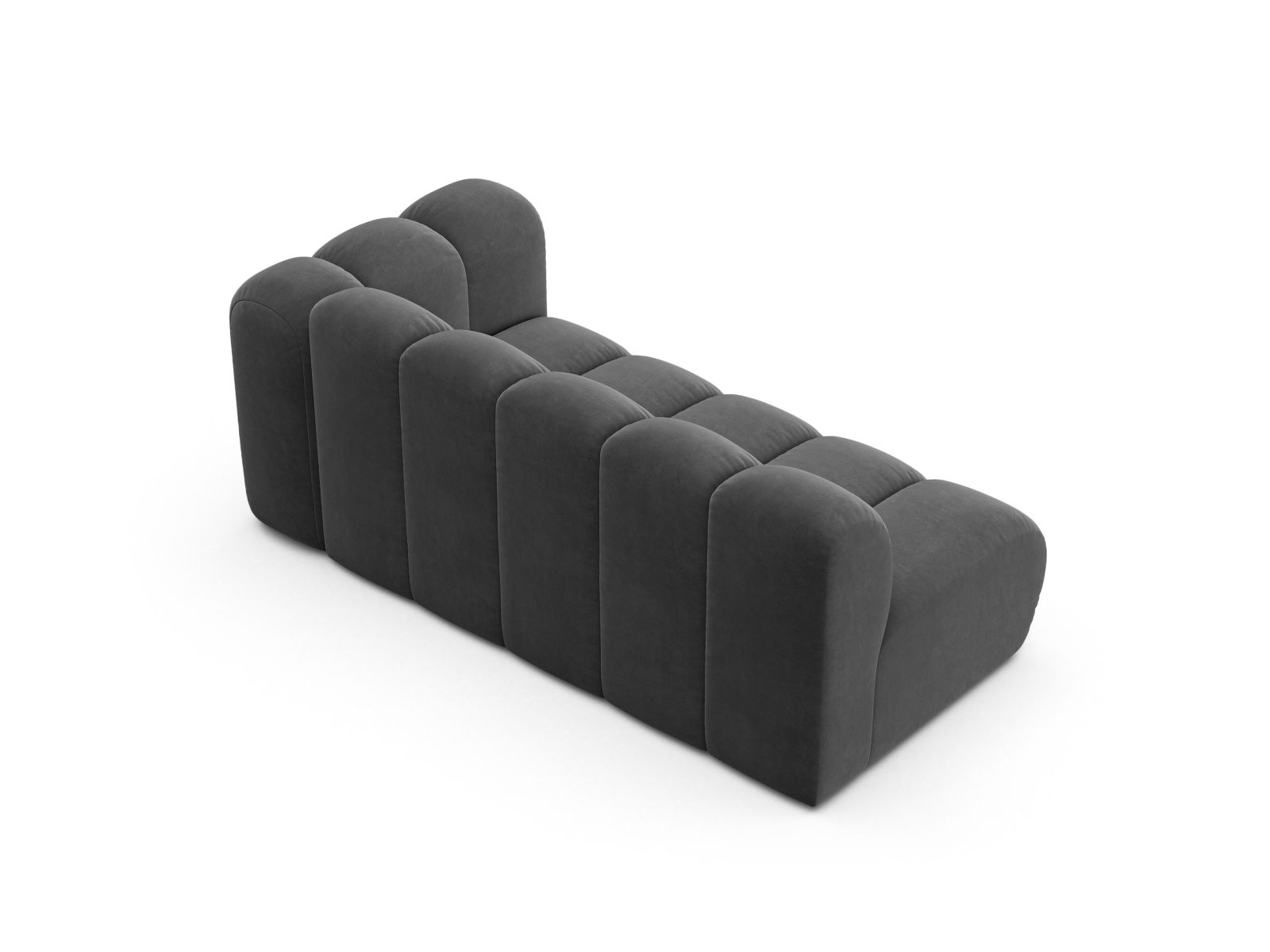 Velvet Right Modular Sofa, "Lupine", 3 Seats, 175x95x70