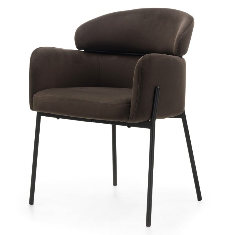 Krzesło do jadalni Granda, czekoladowe/espresso, velvet