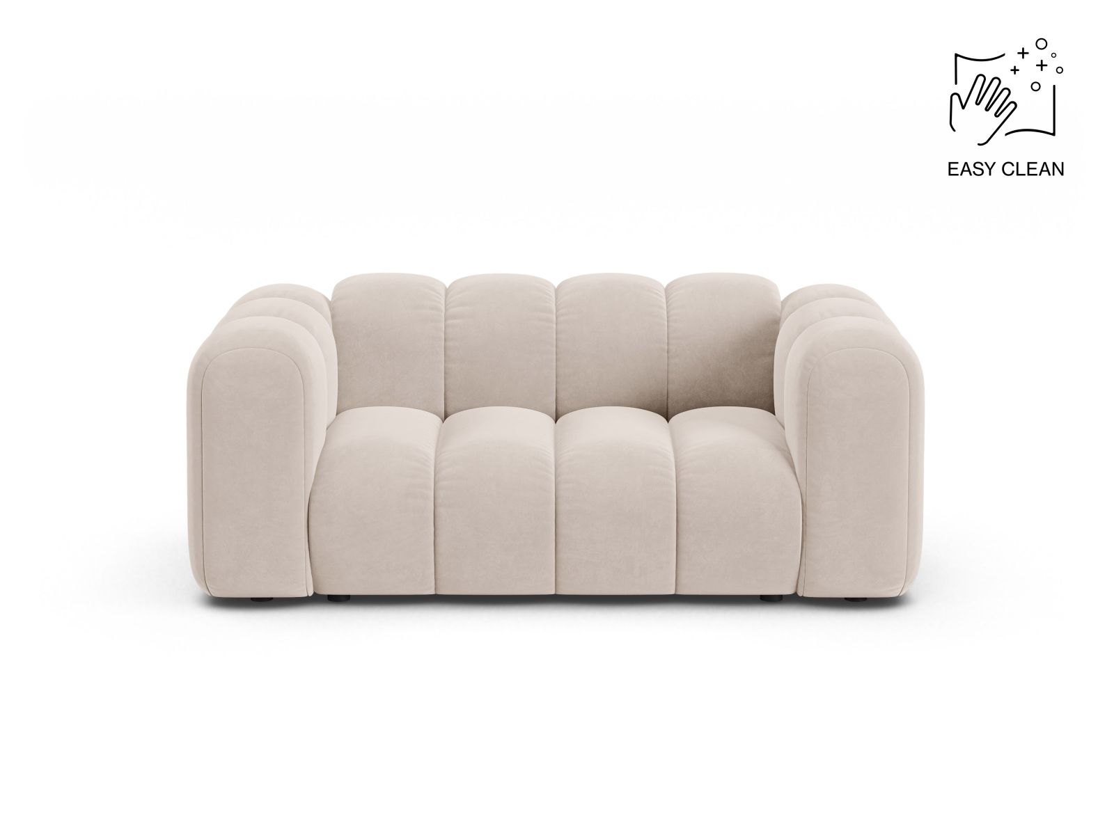 Velvet Modular Sofa, "Lupine", 2 Seats, 170x95x70