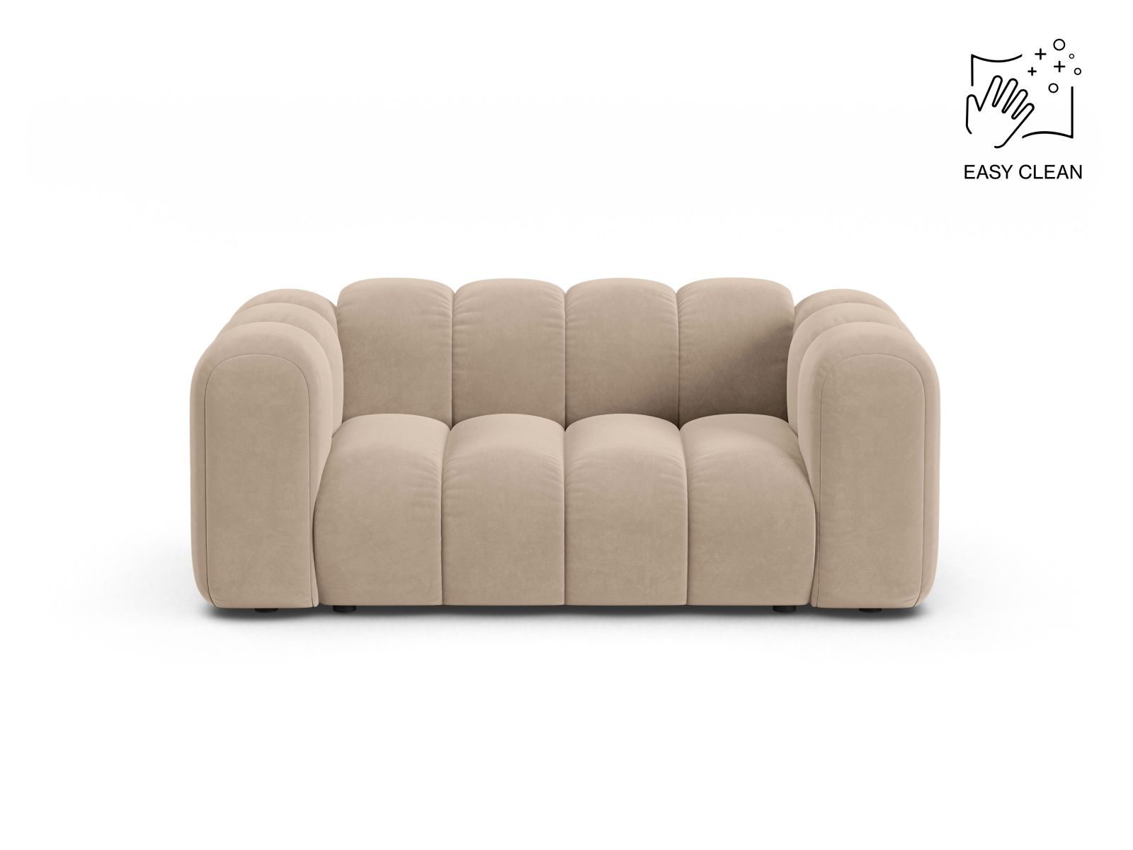 Velvet Modular Sofa, "Lupine", 2 Seats, 170x95x70