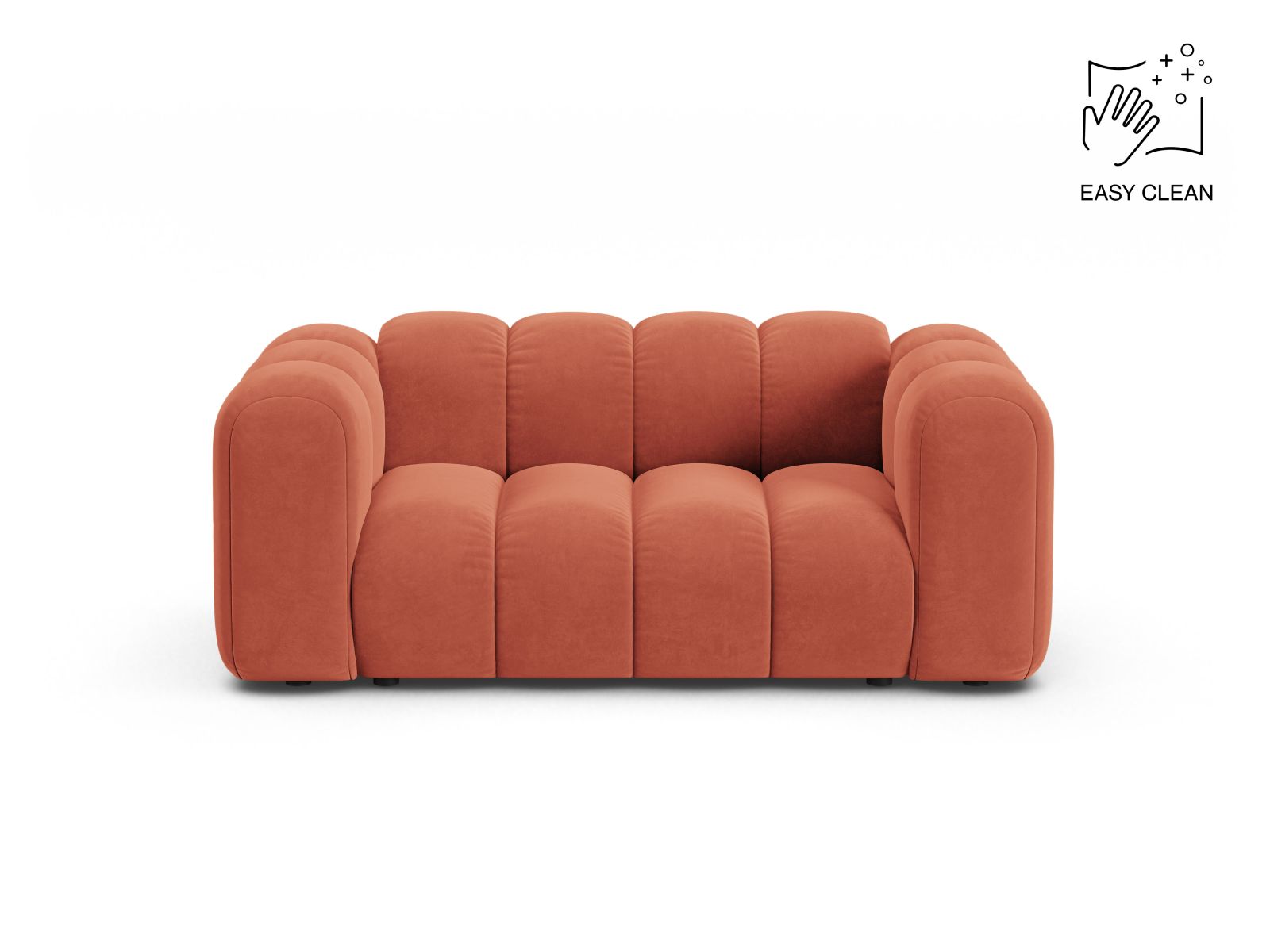 Velvet Modular Sofa, "Lupine", 2 Seats, 170x95x70