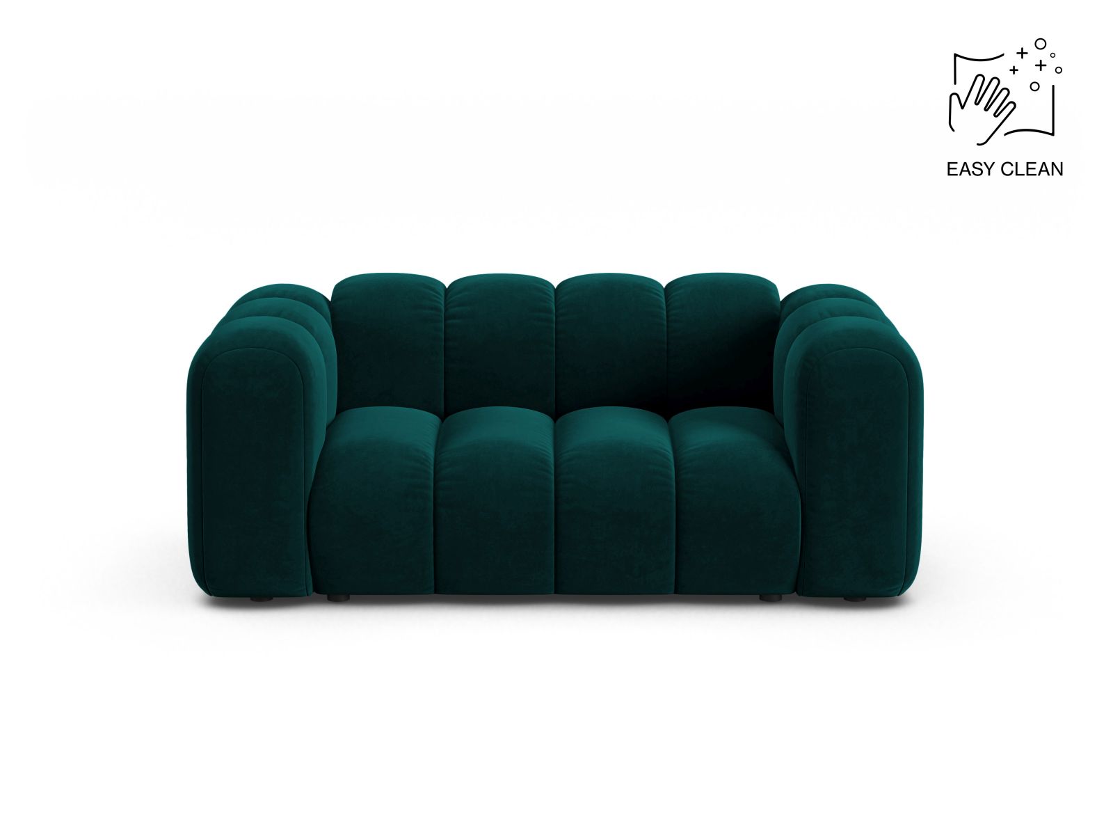 Velvet Modular Sofa, "Lupine", 2 Seats, 170x95x70